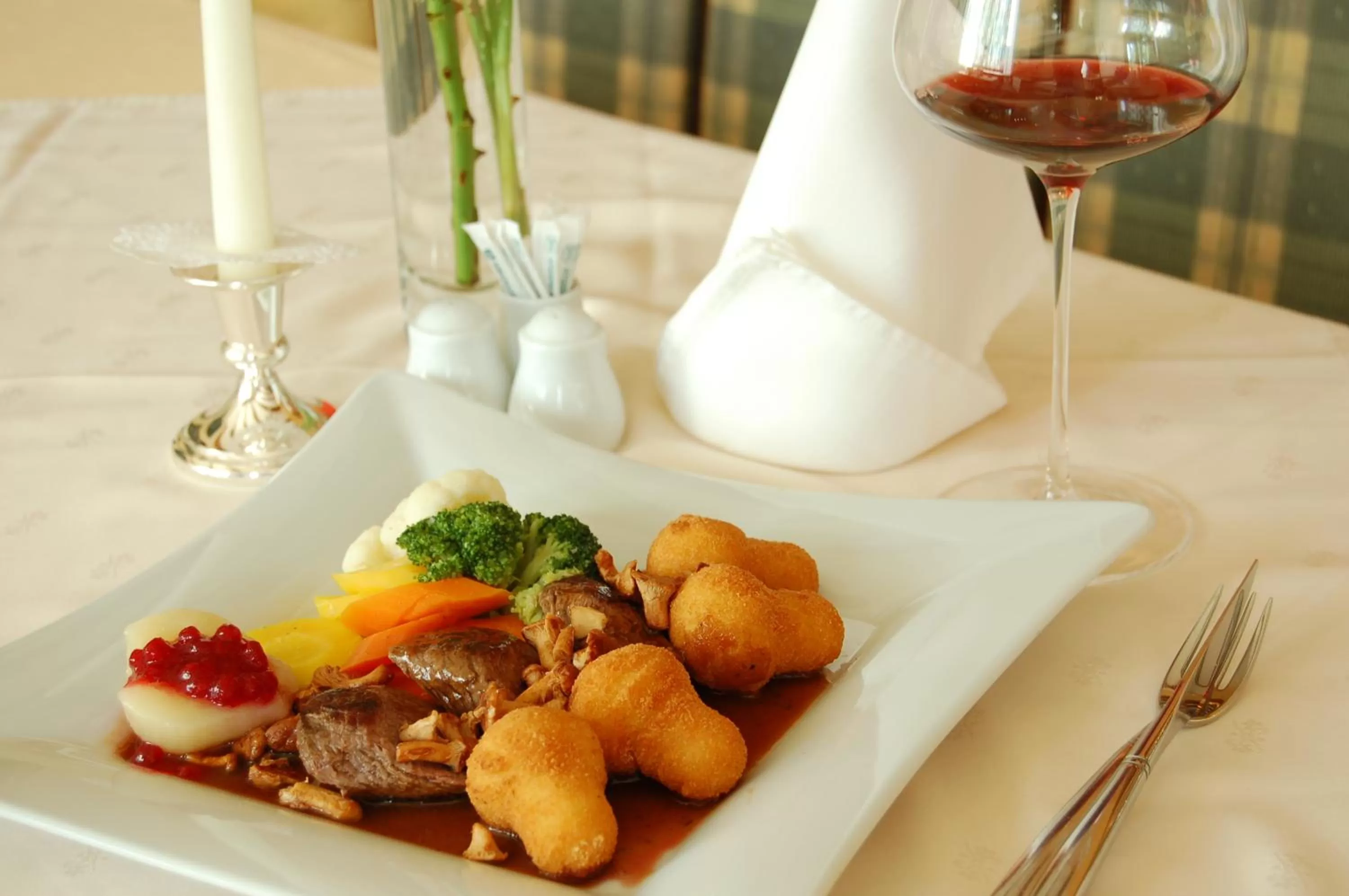 Food close-up in Hotel Restaurant Böck "Roter Hahn"