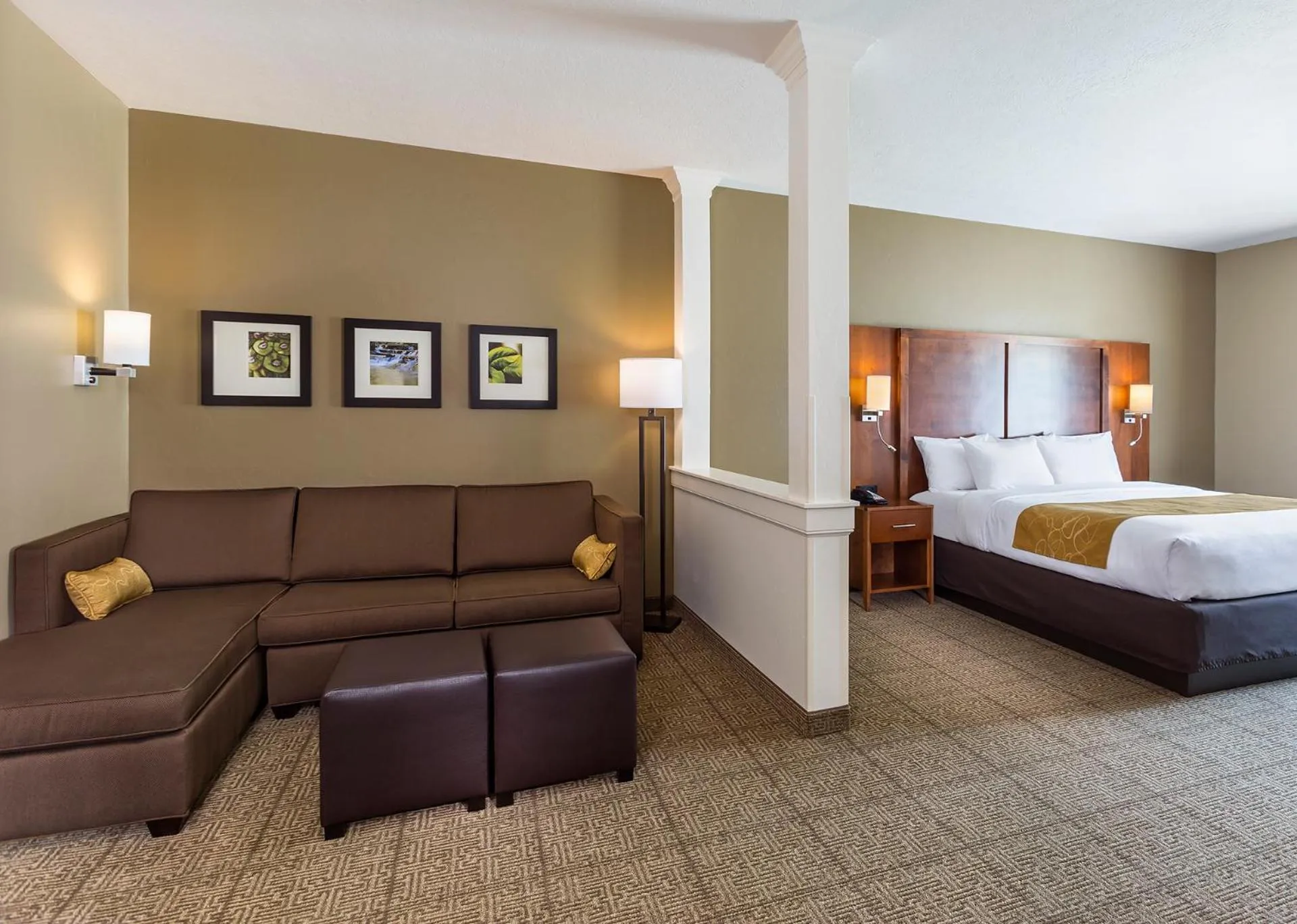 Seating area, Bed in Comfort Suites Hartville-North Canton