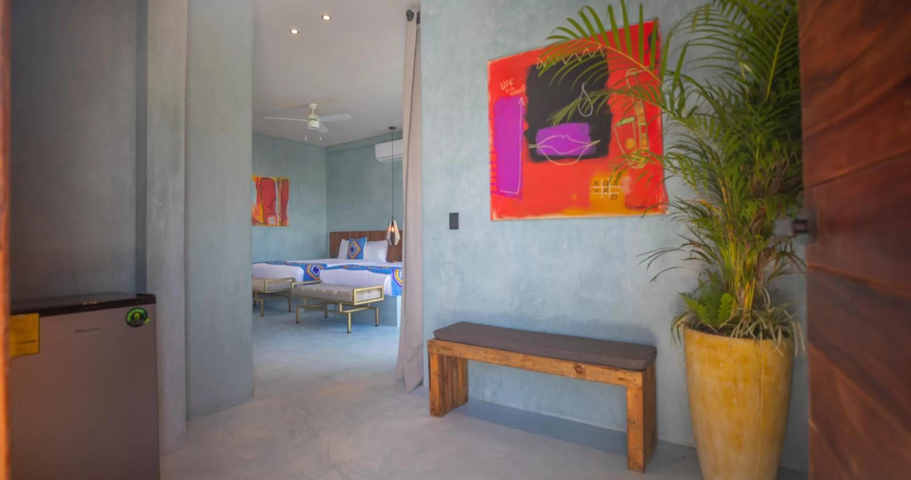 Decorative detail, Bed in Turquoise Tulum Hotel