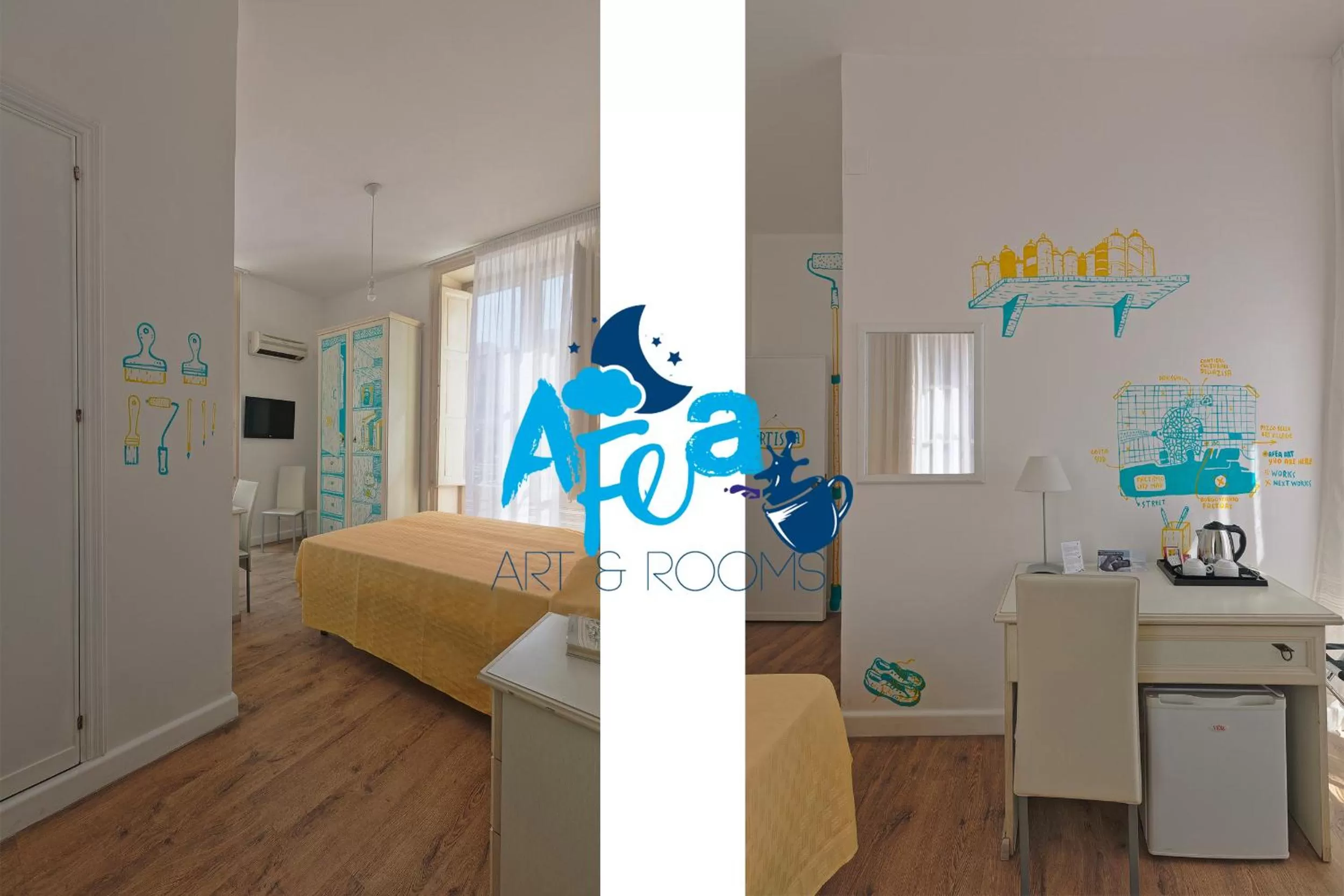 Decorative detail, Bed in Afea Art & Rooms