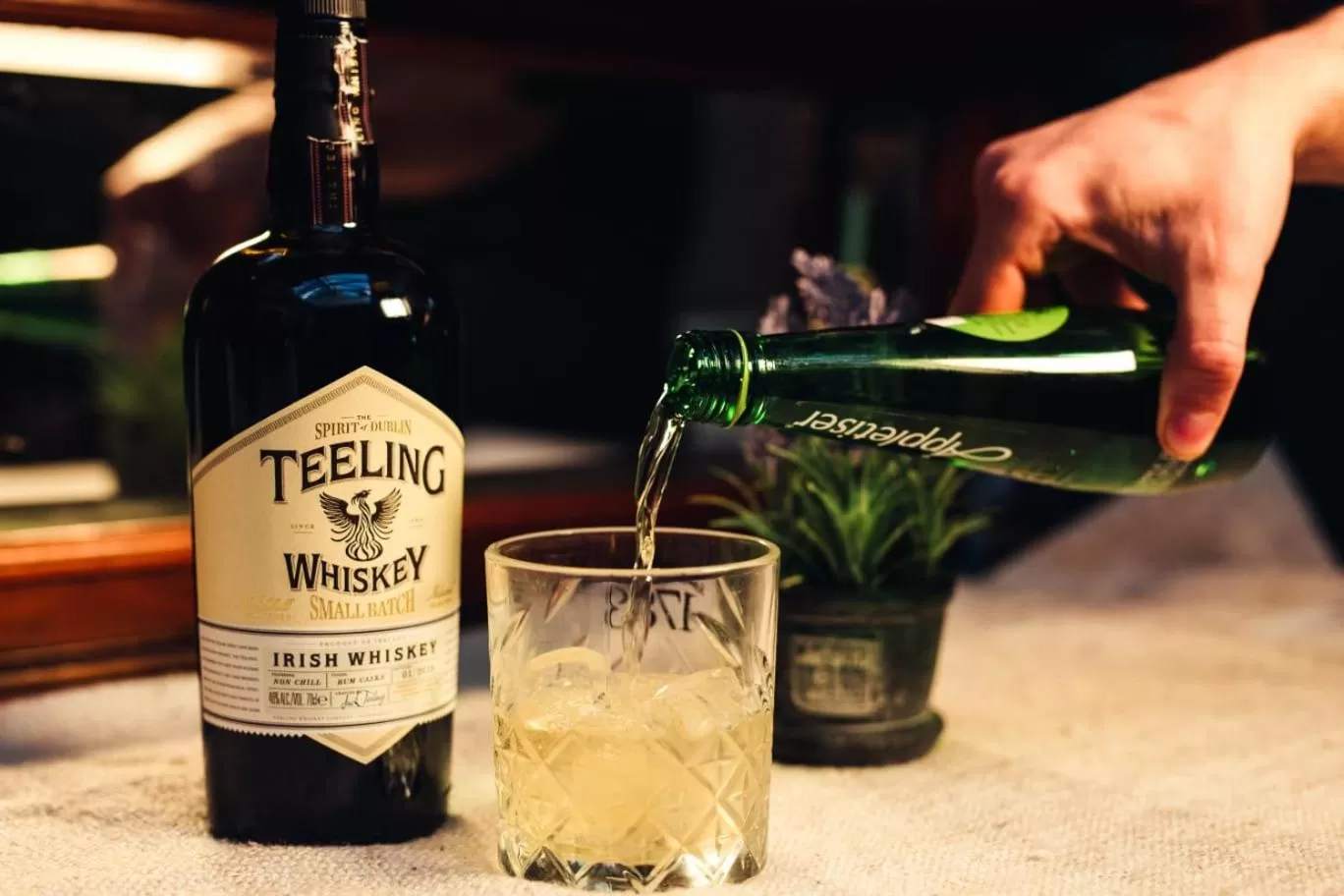 Alcoholic drinks in The Strand Hotel, the former residence of Oscar Wilde