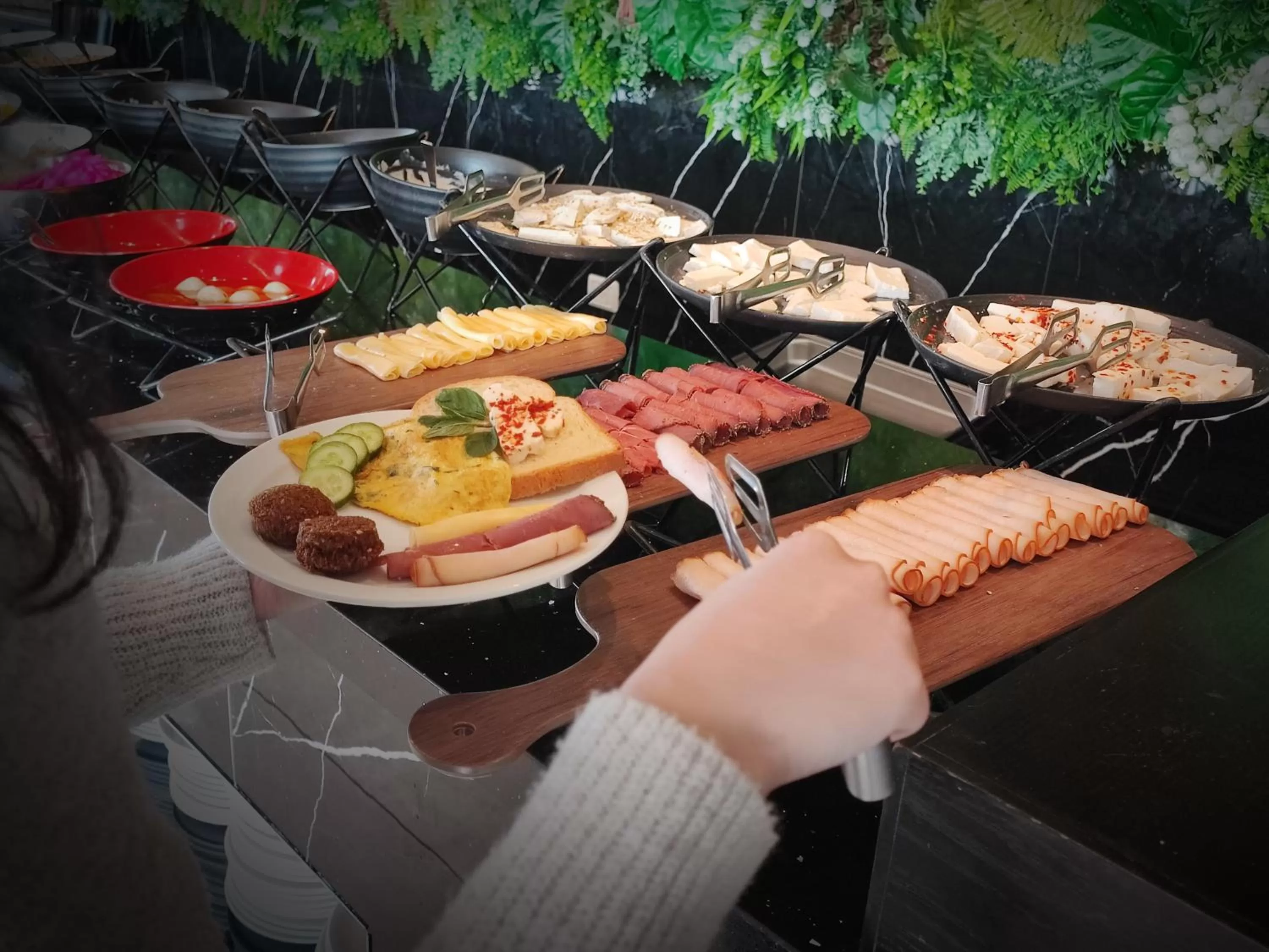 Buffet breakfast in Caesar Hotel Ramallah