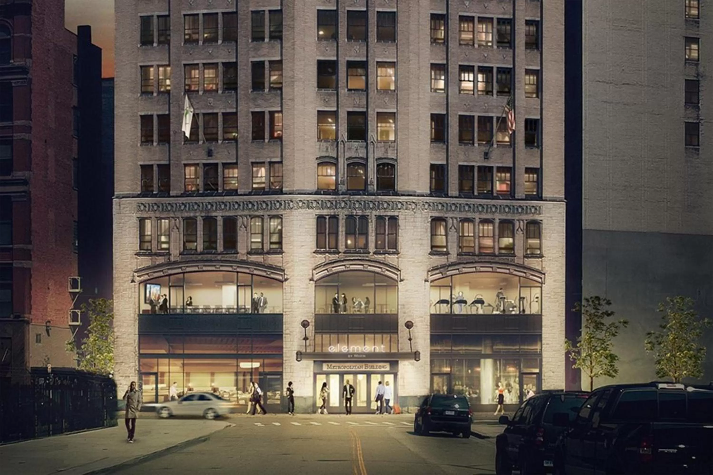 Property building in Element Detroit at the Metropolitan