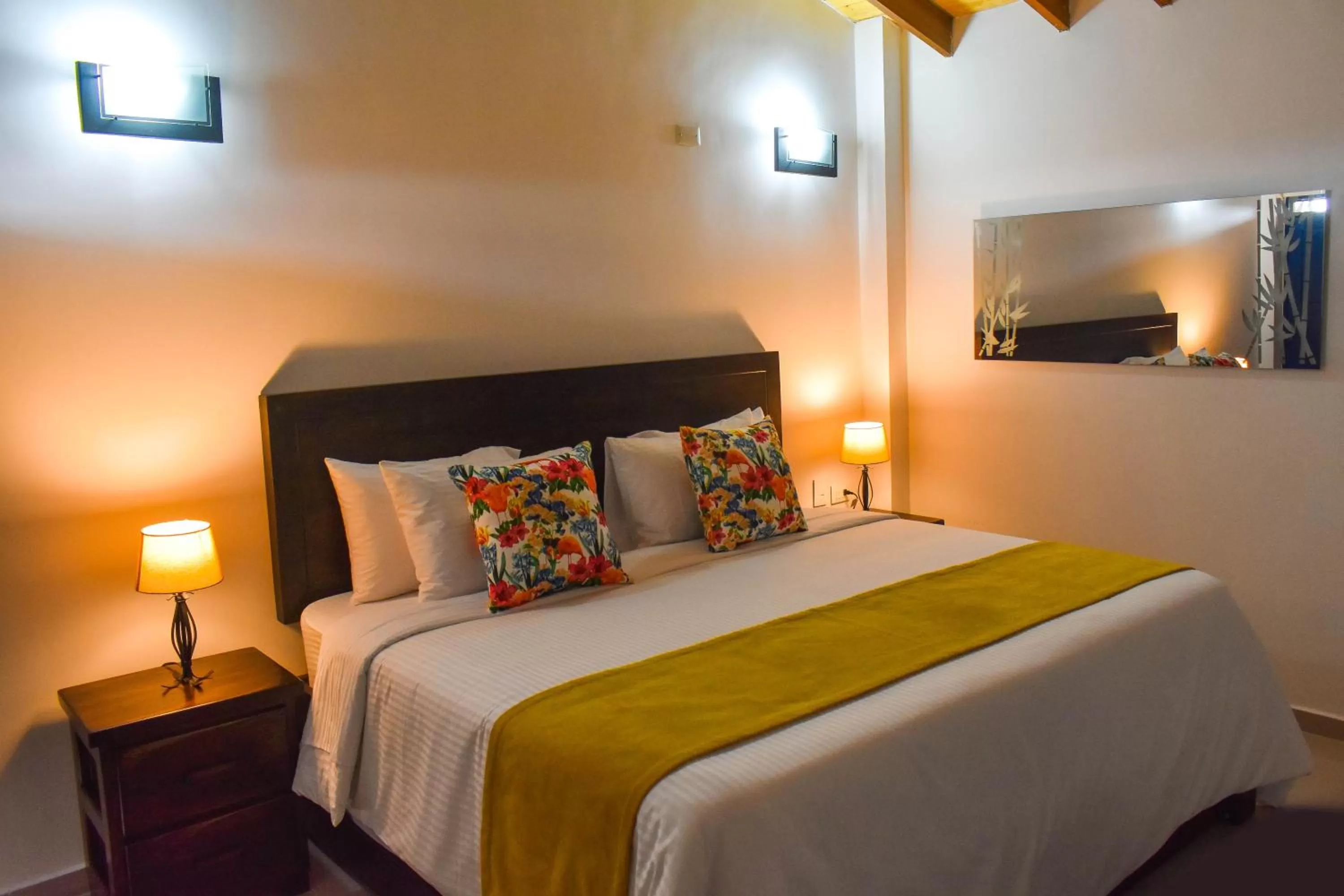 Bed in Guaduales Ecohotel