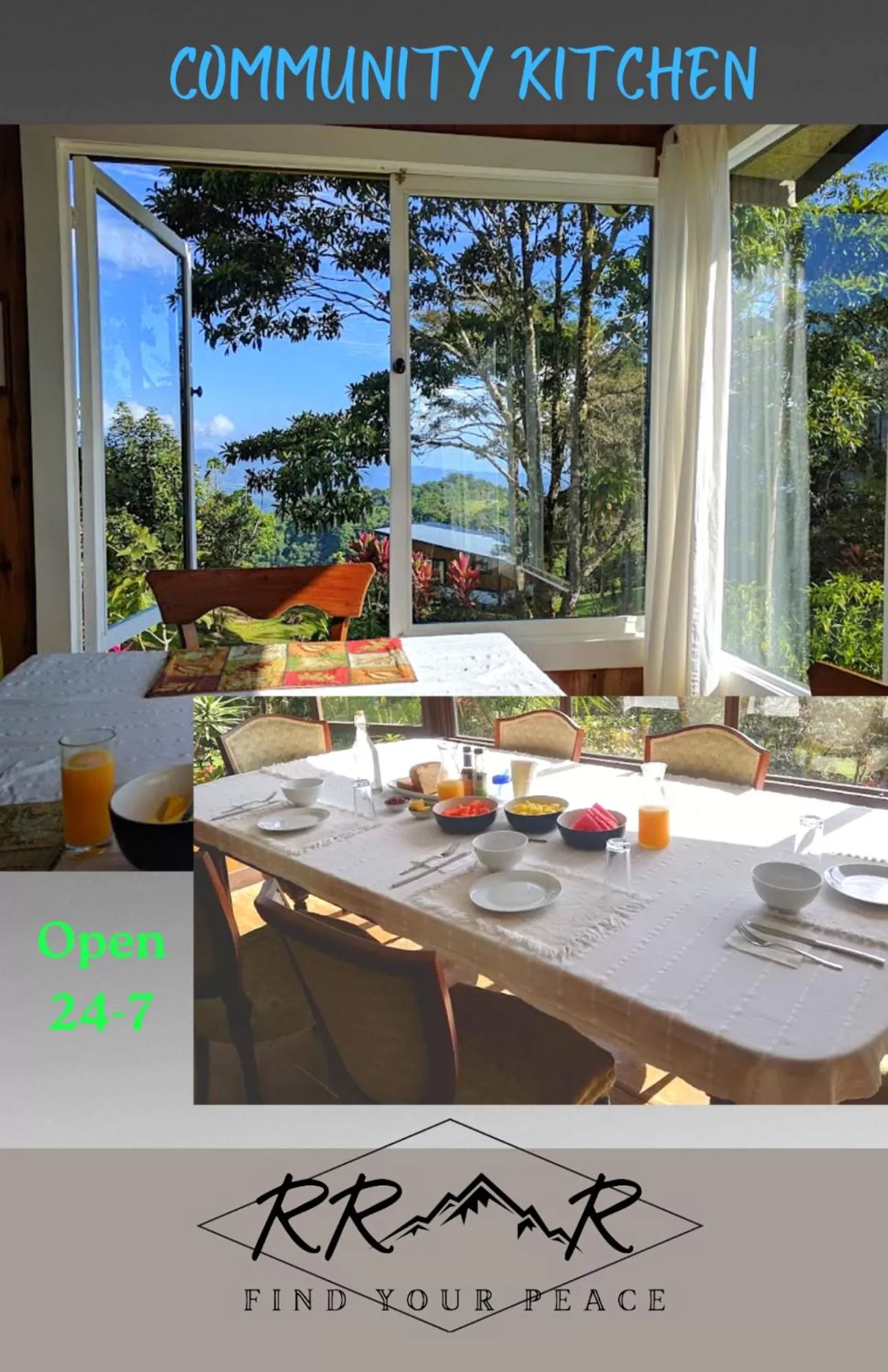 Breakfast in The Lodge at Reventazon River Mountain Ranch