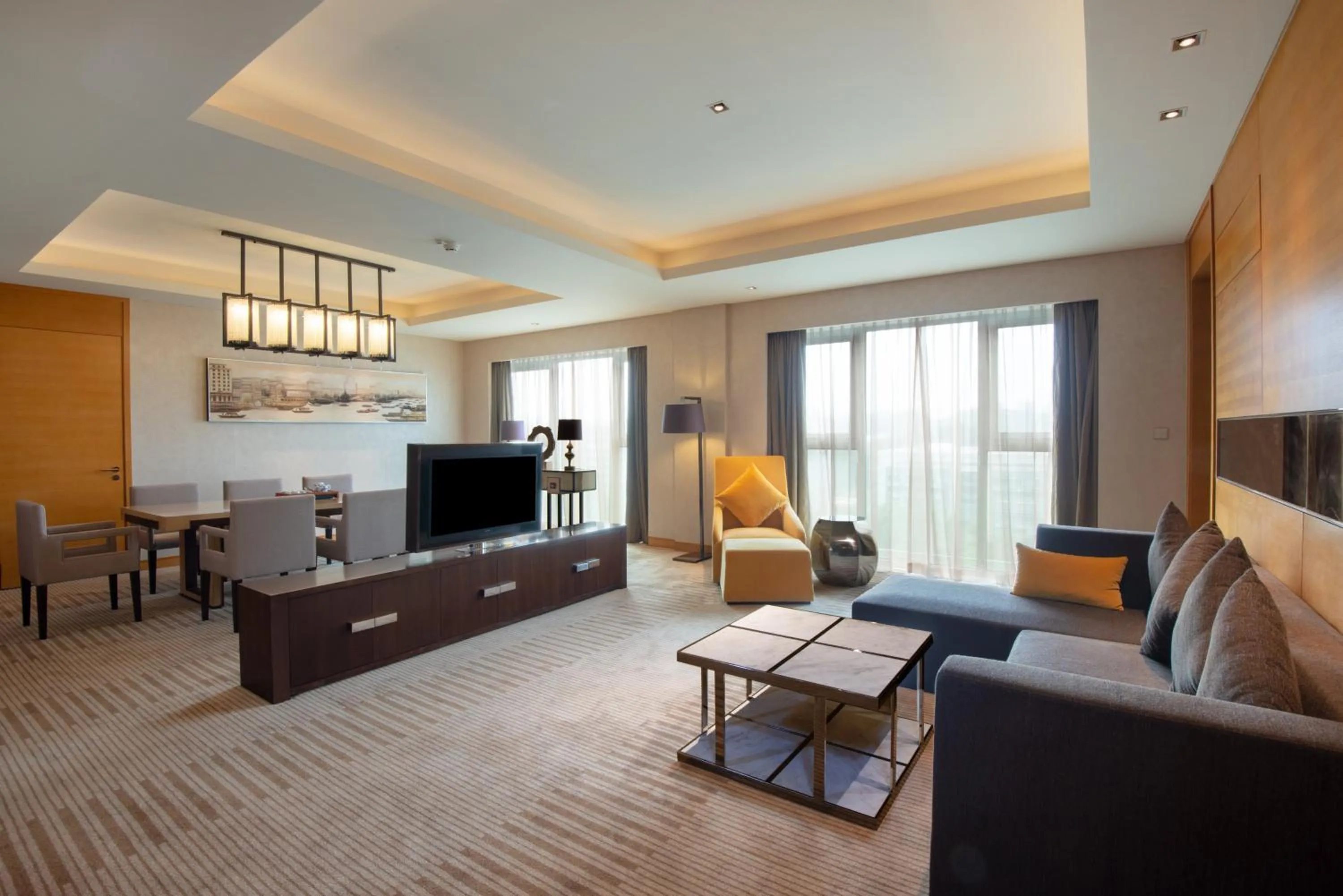 Photo of the whole room in Junluxe Hotel Guangzhou Science City-Free Shuttle Bus Service to Guangzhou Canton Fair