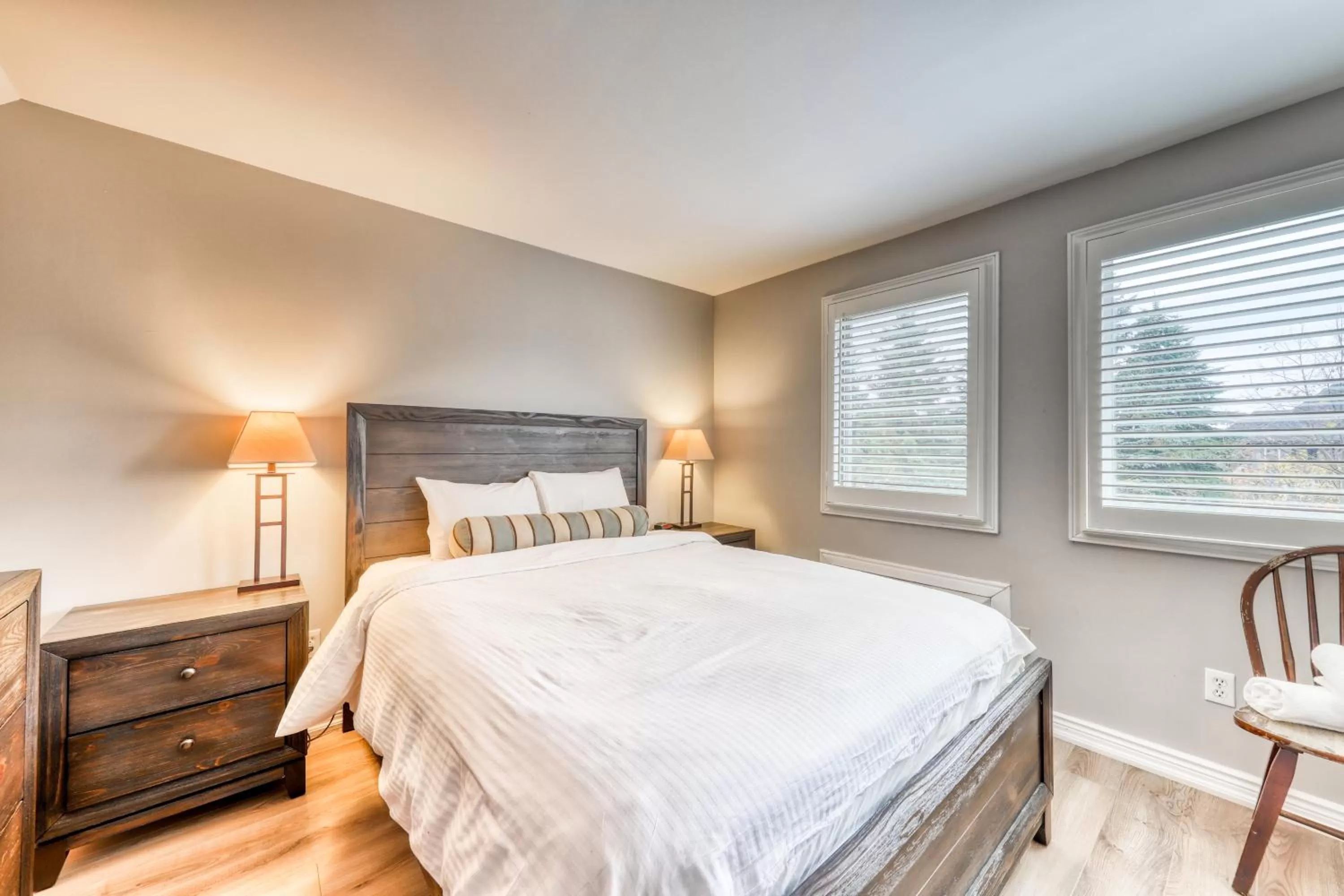 Bed in Condo 214 at North Creek Resort by Vacasa II