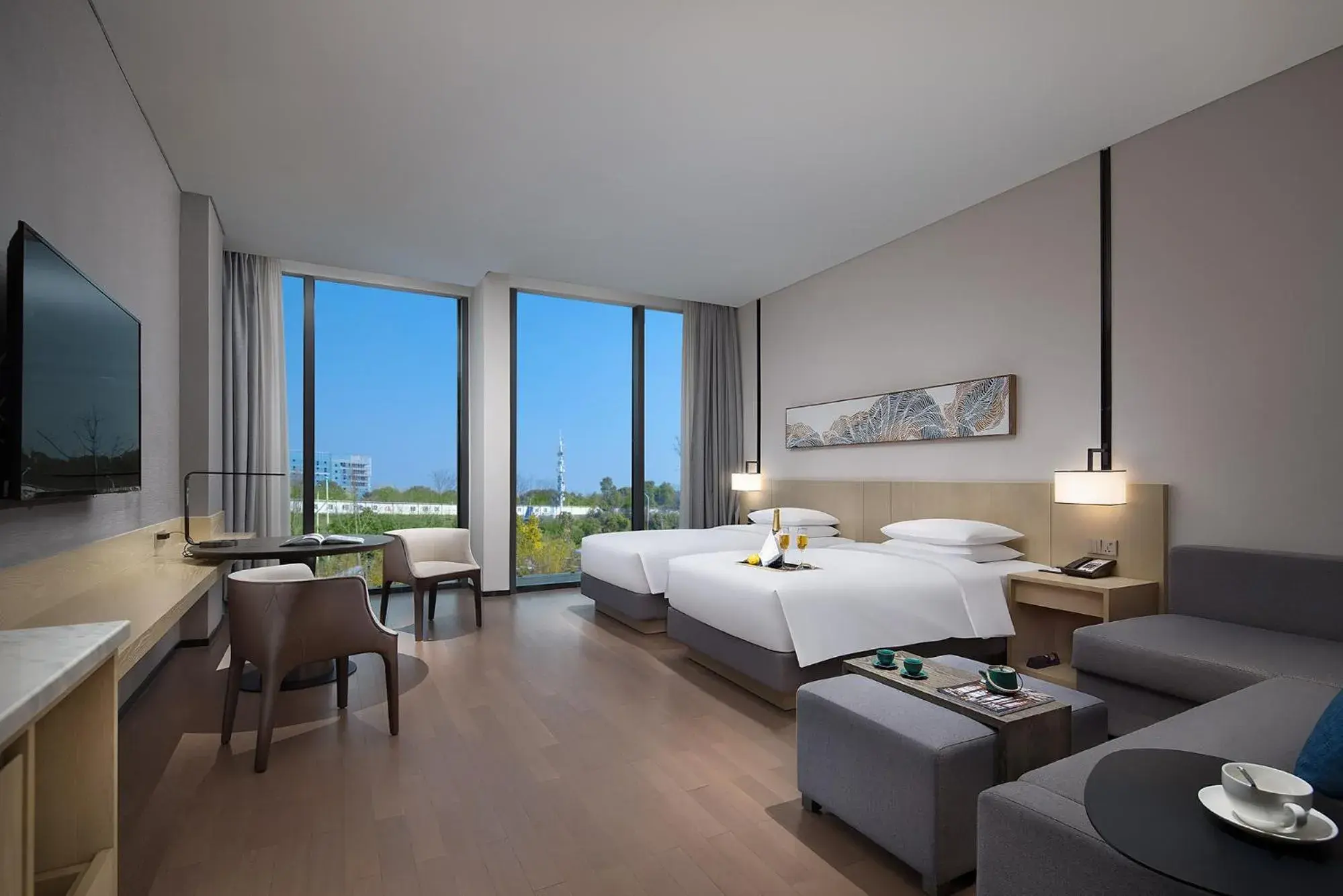 Twin Room with Garden View in Hyatt Place Changsha Airport Twin Room with Garden View in Hyatt Place Changsha Airport