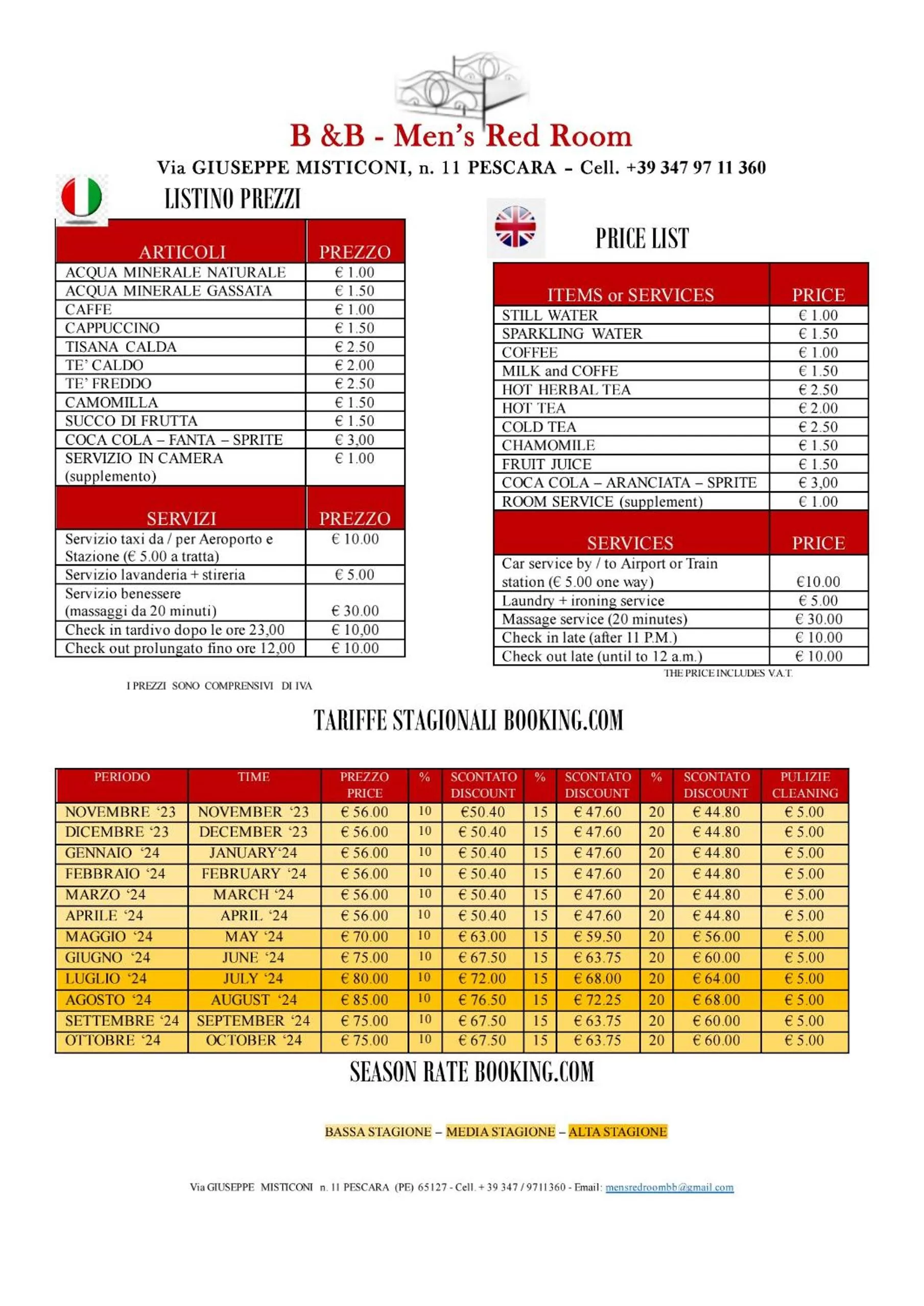 Floor Plan in B&B Camera per uomini