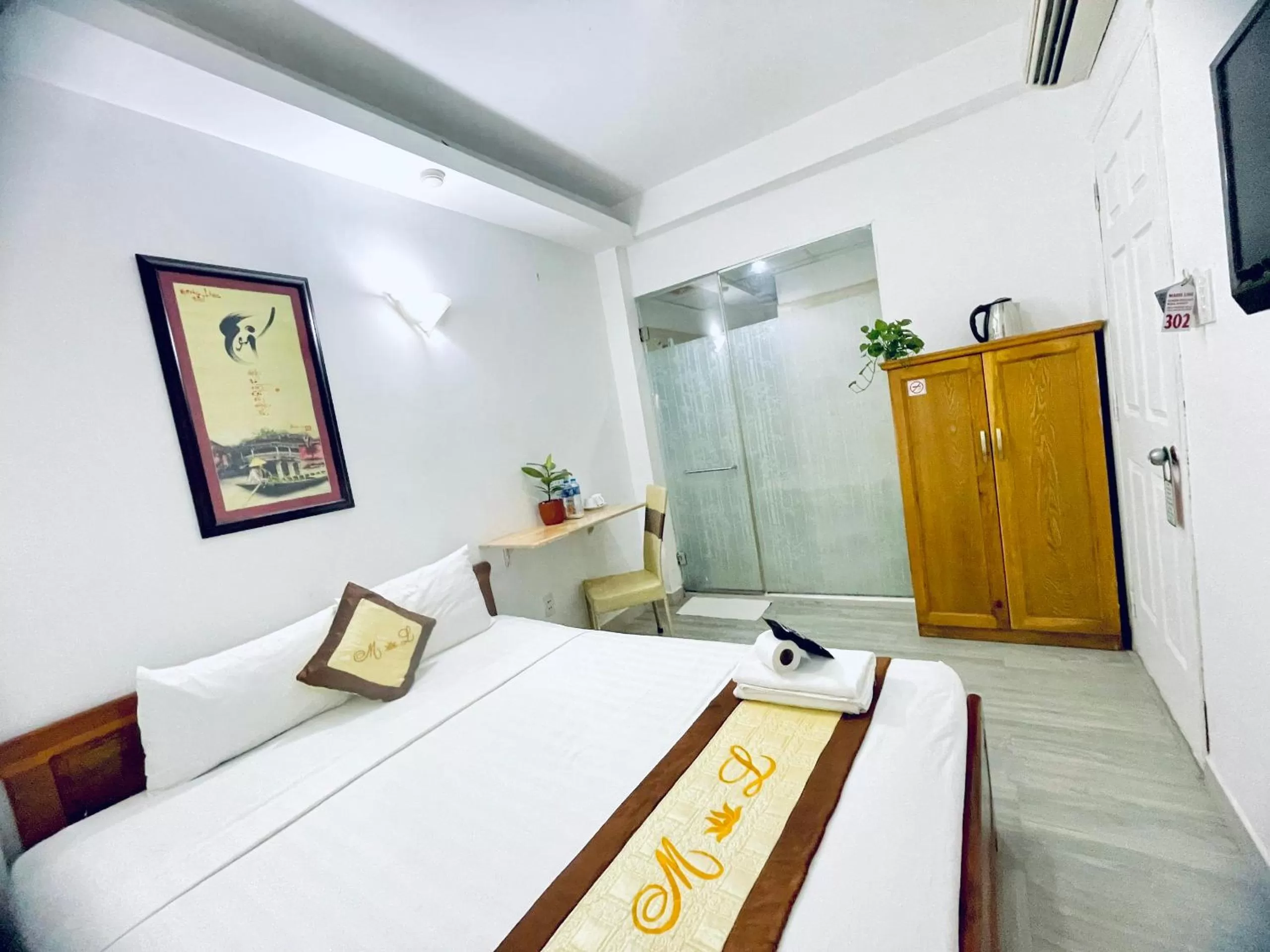 Bed in Marieline Hotel Pham Ngu Lao