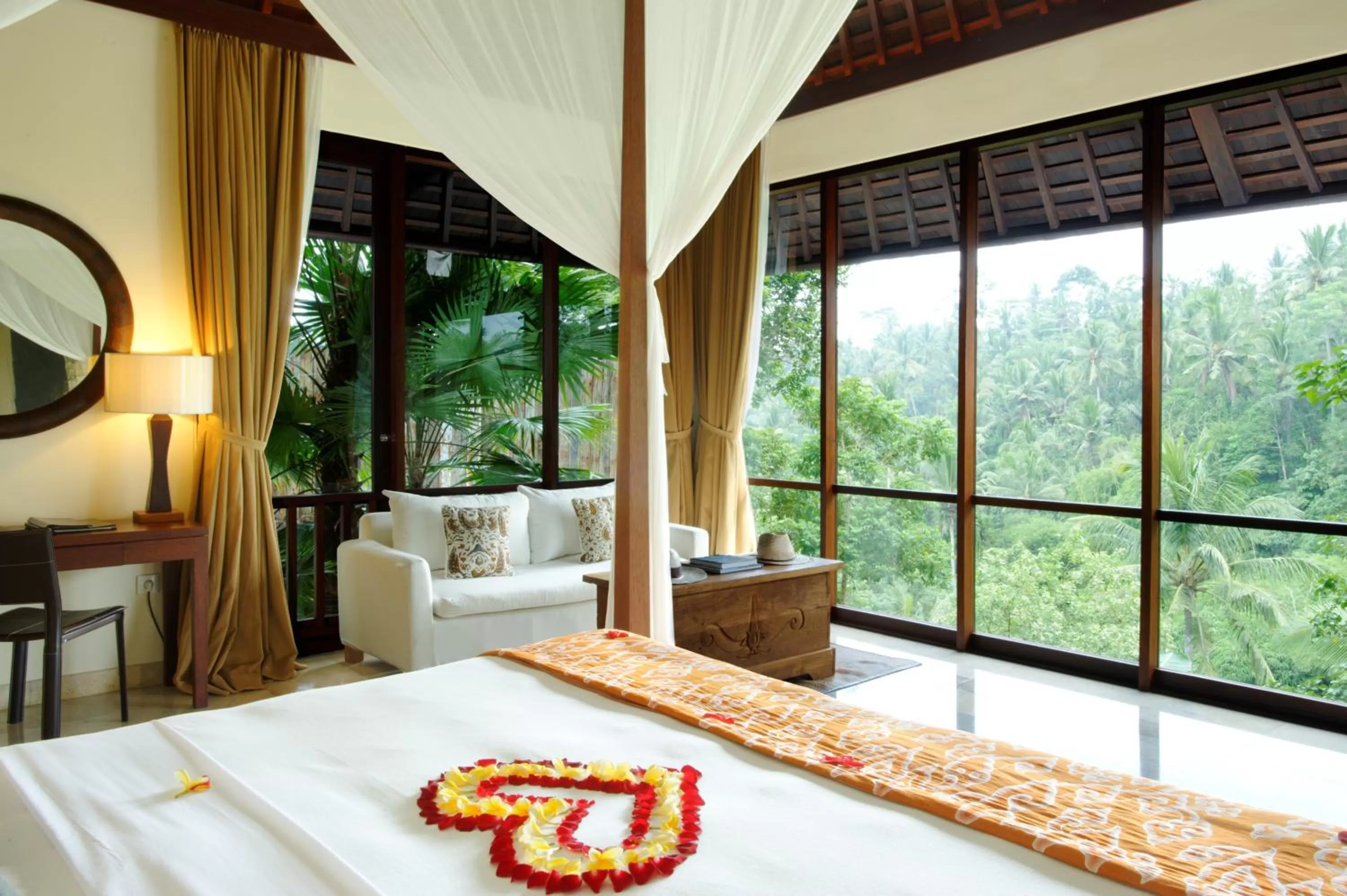 View (from property/room), Bed in Komaneka at Bisma Ubud