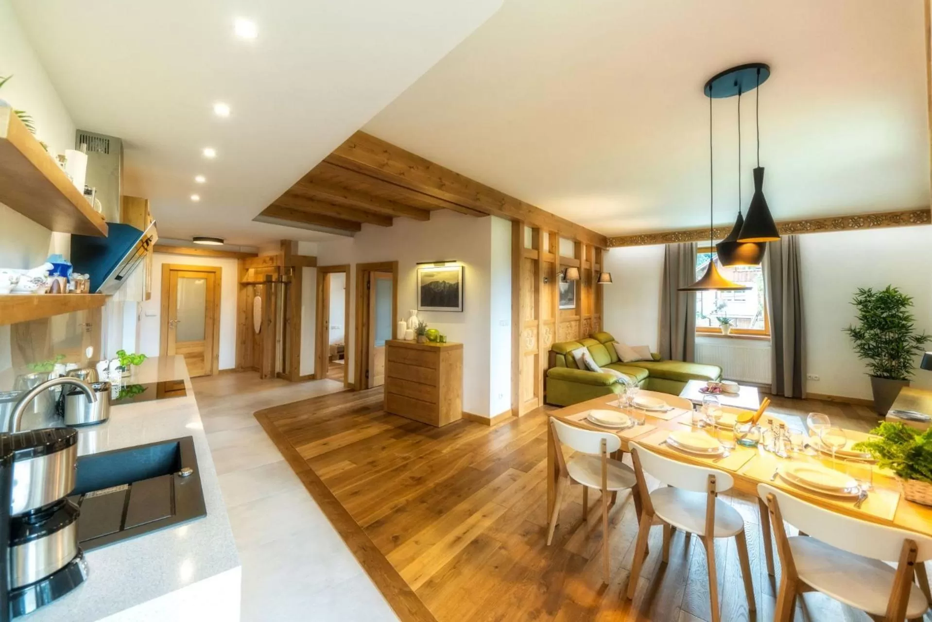 Kitchen or kitchenette in Aparthotel Giewont