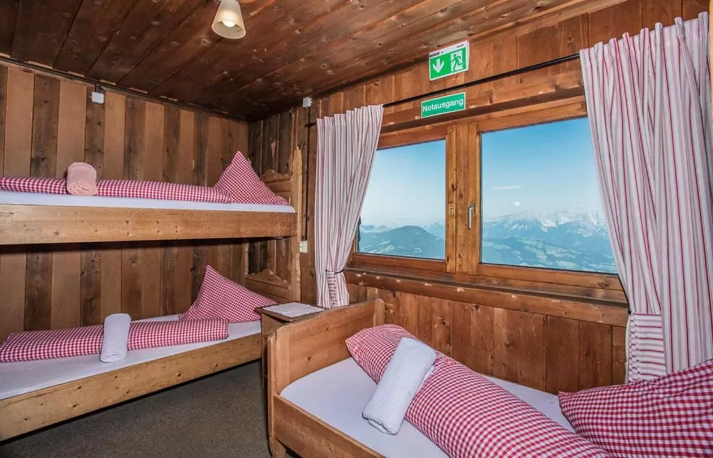 Bed in Hocheckhuette On Top of the Kitzbuehel Hahnenkamm Mountain