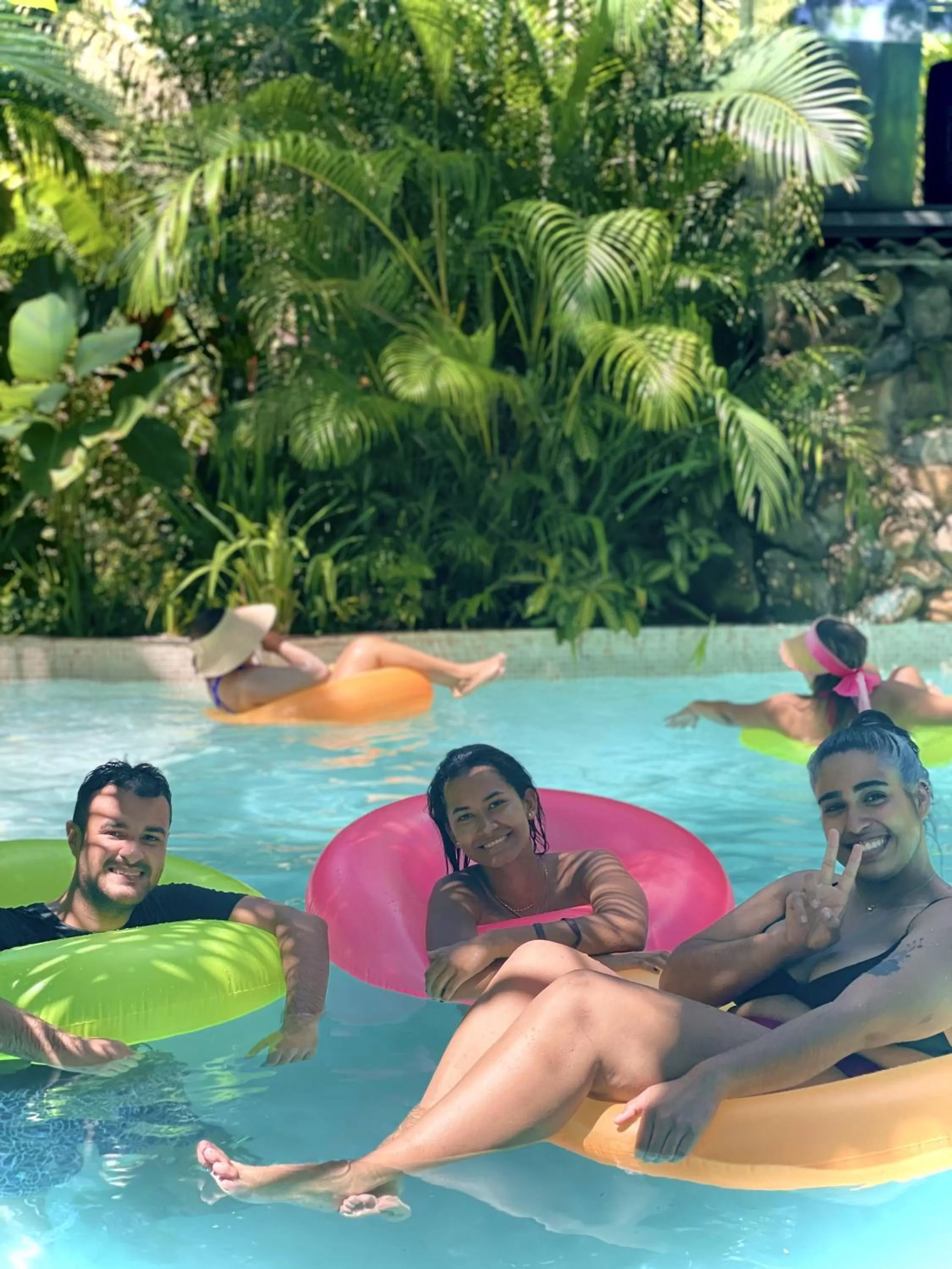 group of guests, Swimming Pool in Monkey Lodge Panama