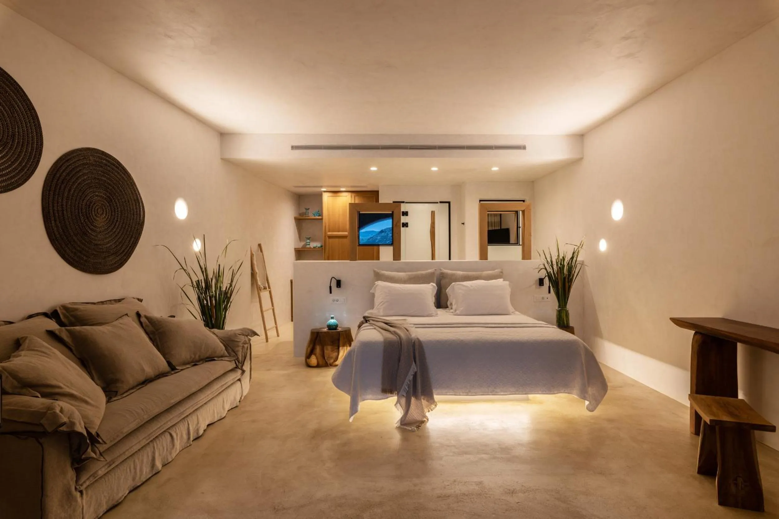 Bed in Panormos Village Hotel