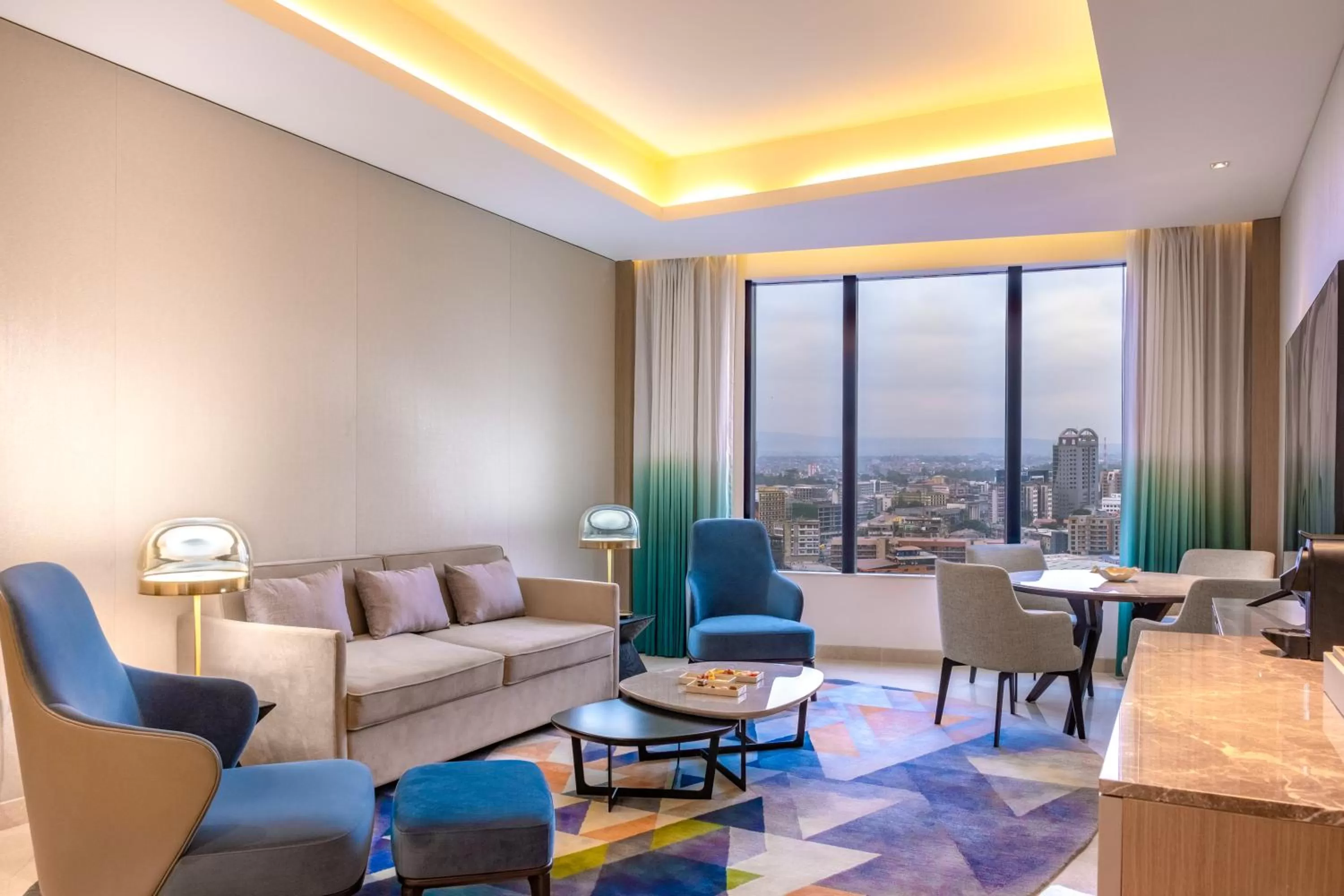 Seating area in Hilton Kinshasa