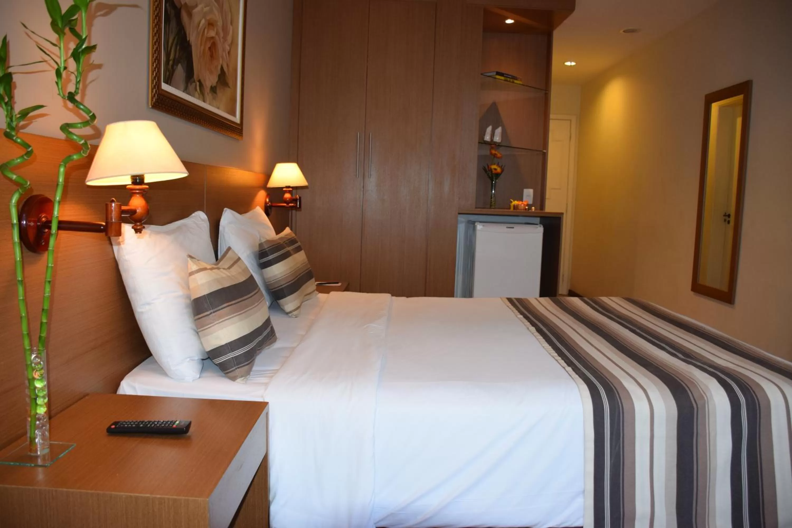 Bed in Augusto's Copacabana Hotel