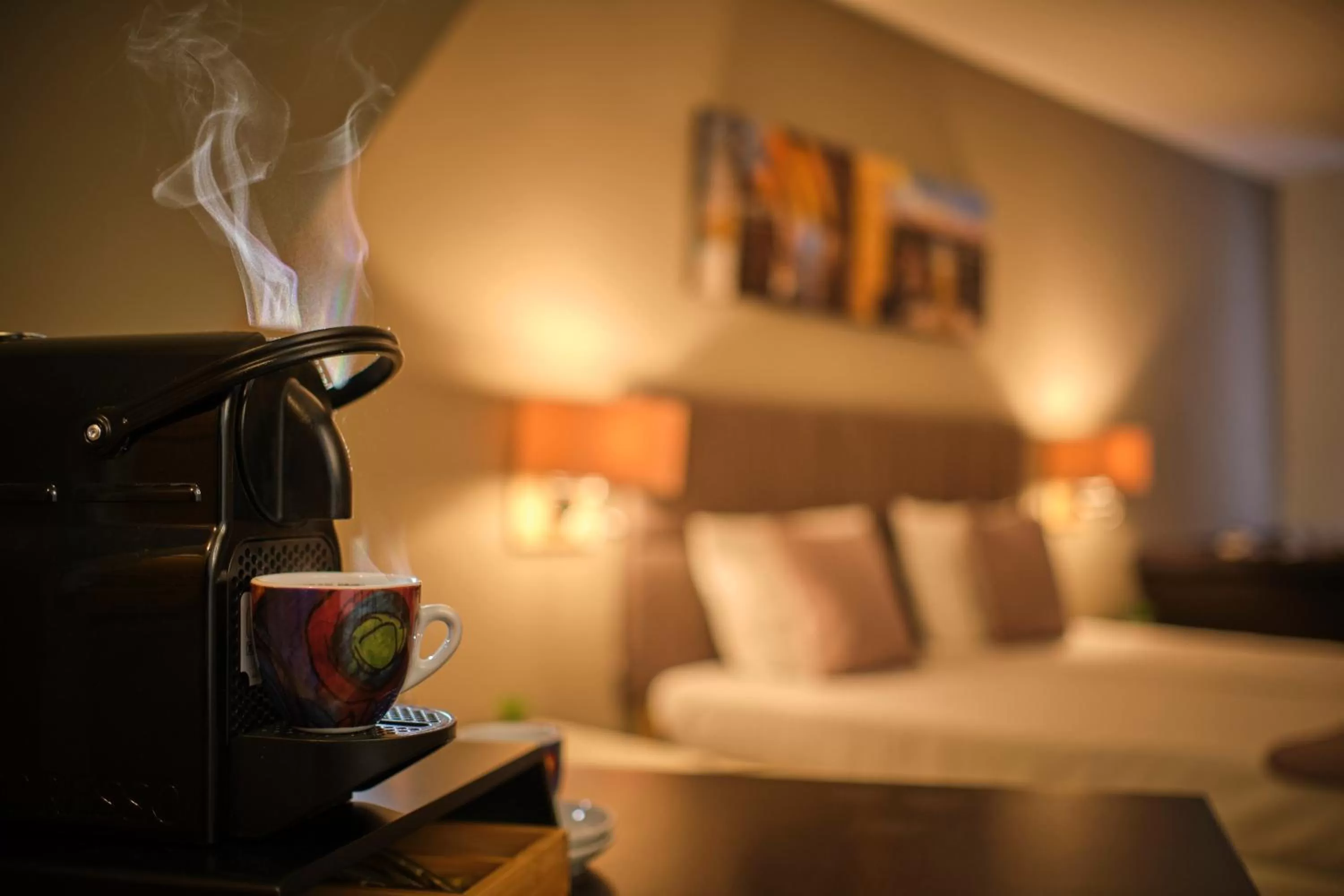 Coffee/tea facilities, Bed in Parkhotel Schmallenberg