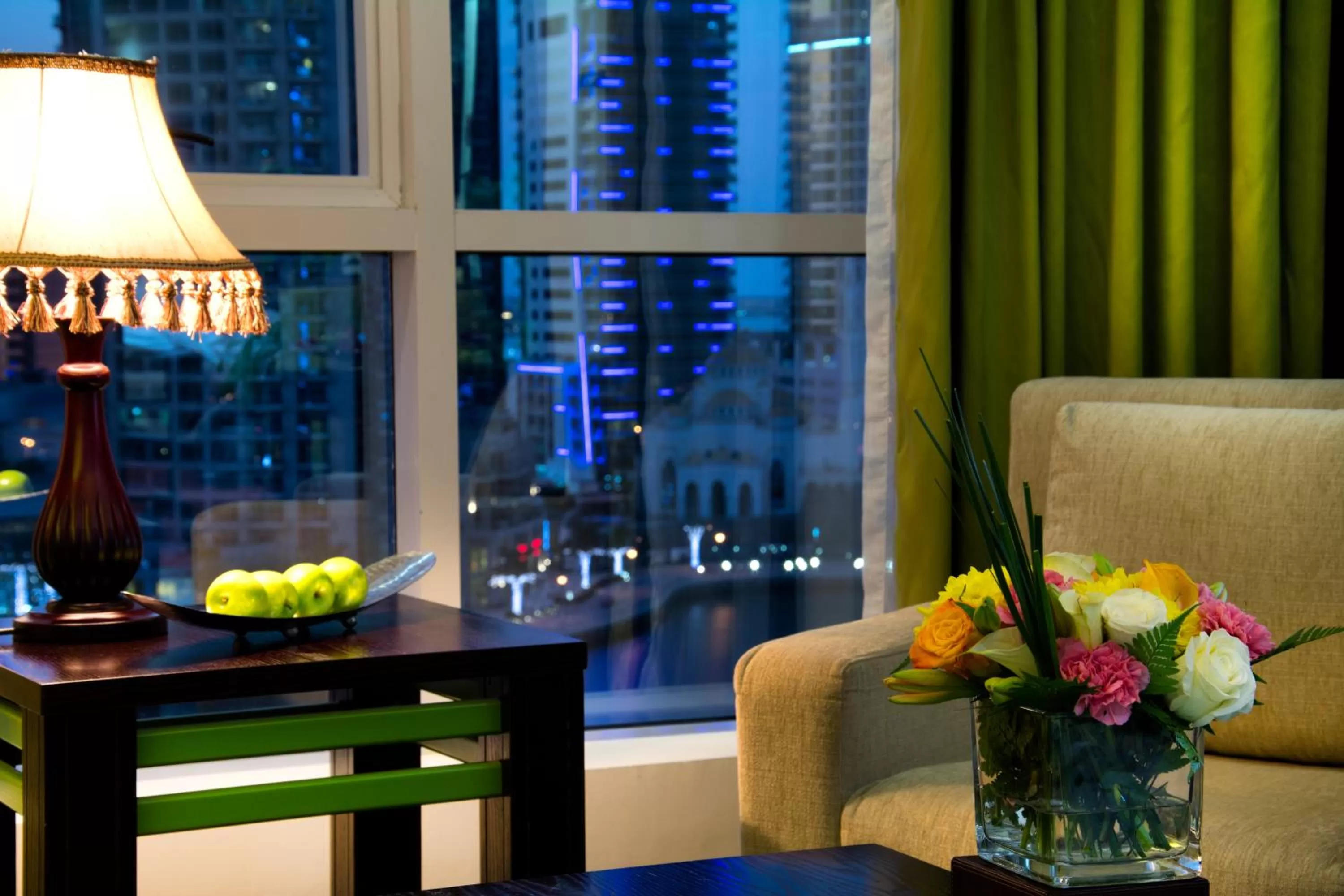 Living room in Marina View Deluxe Hotel Apartment