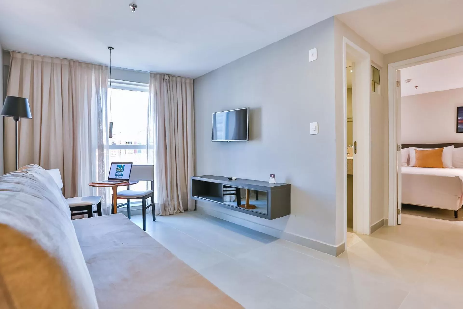 Communal lounge/ TV room, Bed in Quality Suítes João Pessoa