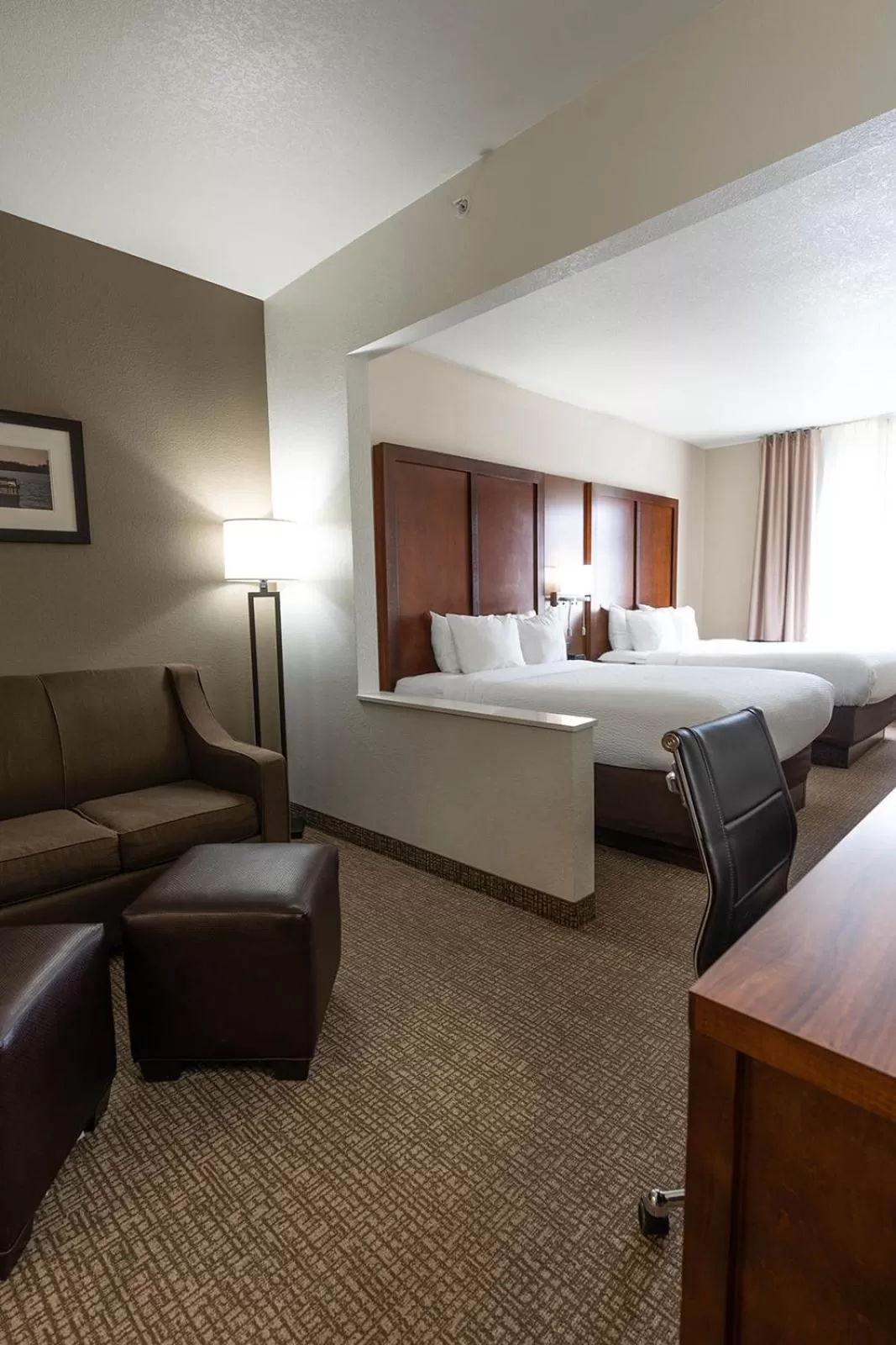 Bed in Rapid River Lodge