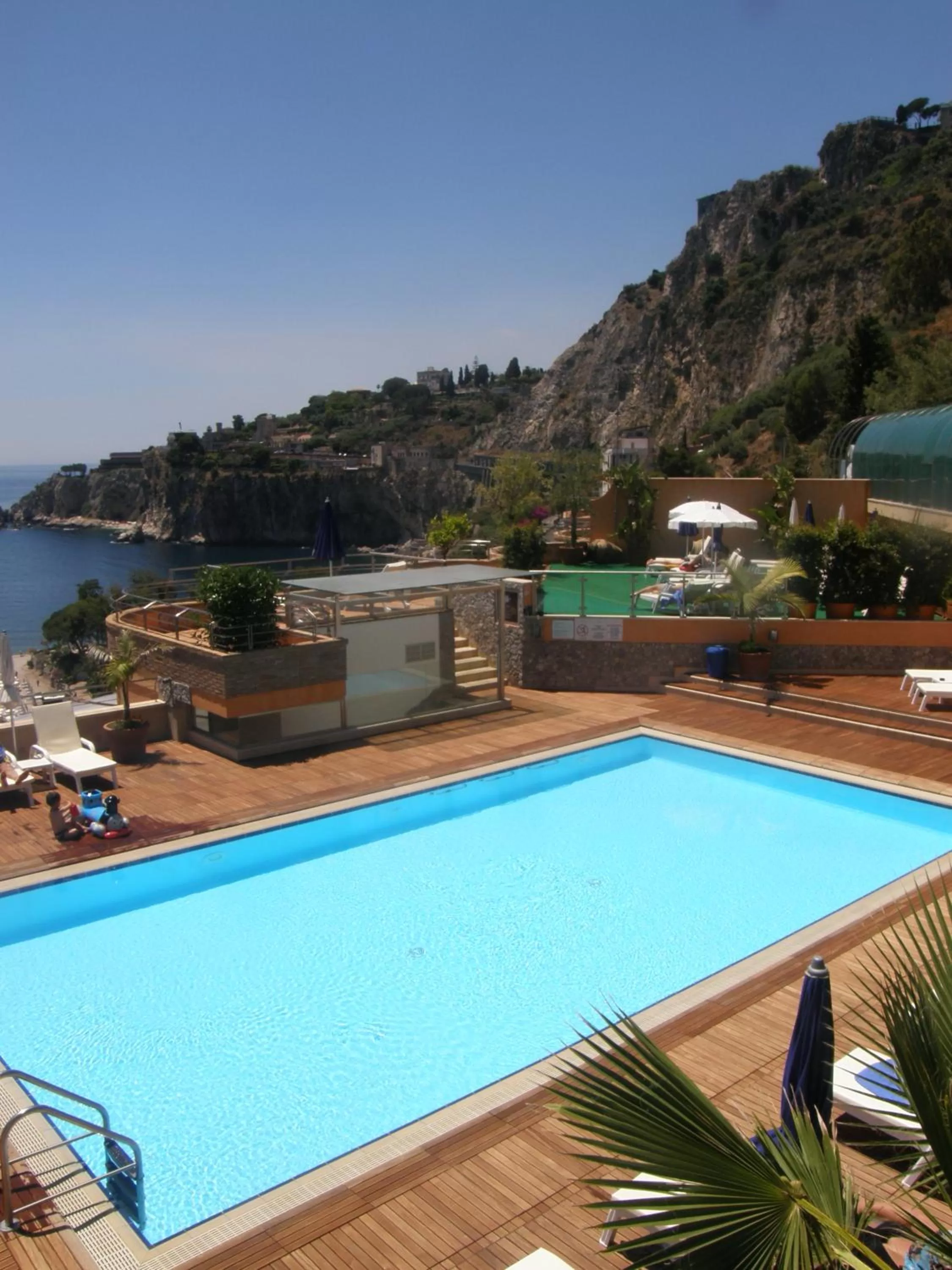 Pool view in Taormina Panoramic Hotel