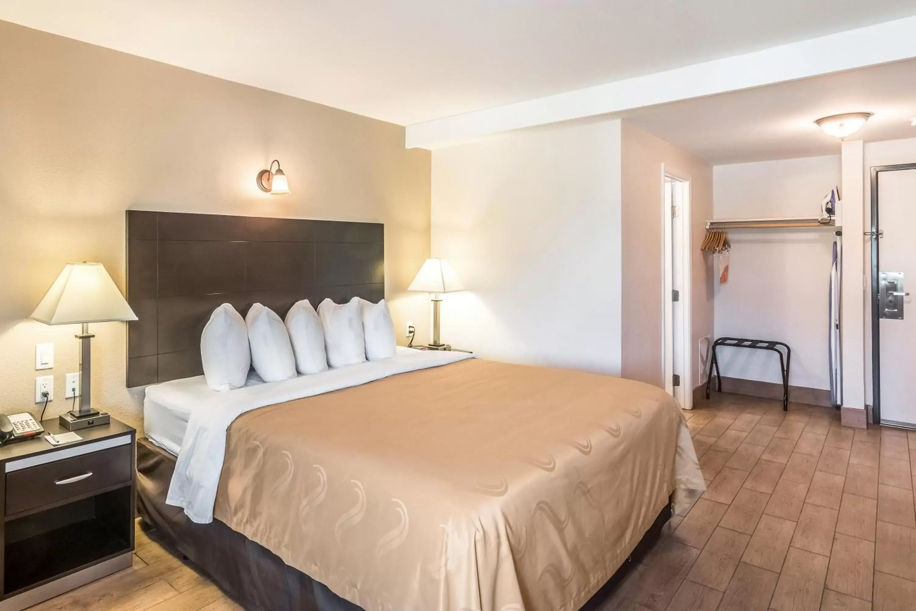 King Room with Roll-In Shower - Accessible/Non-Smoking in Quality Inn & Suites near Downtown Bakersfield King Room with Roll-In Shower - Accessible/Non-Smoking in Quality Inn & Suites near Downtown Bakersfield