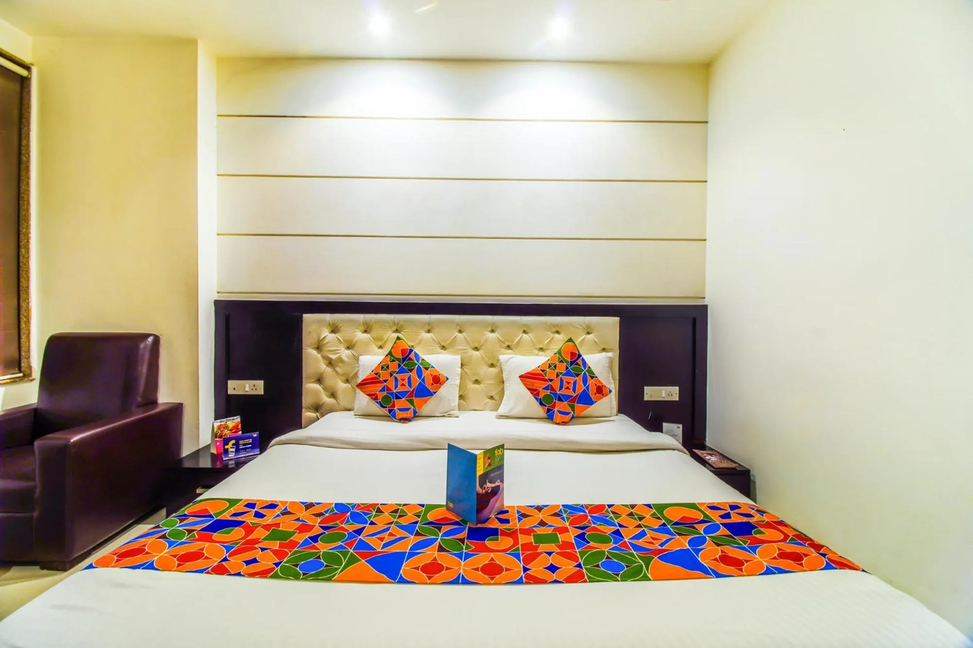 Bed in FabHotel Transit Delhi Airport Mahipalpur
