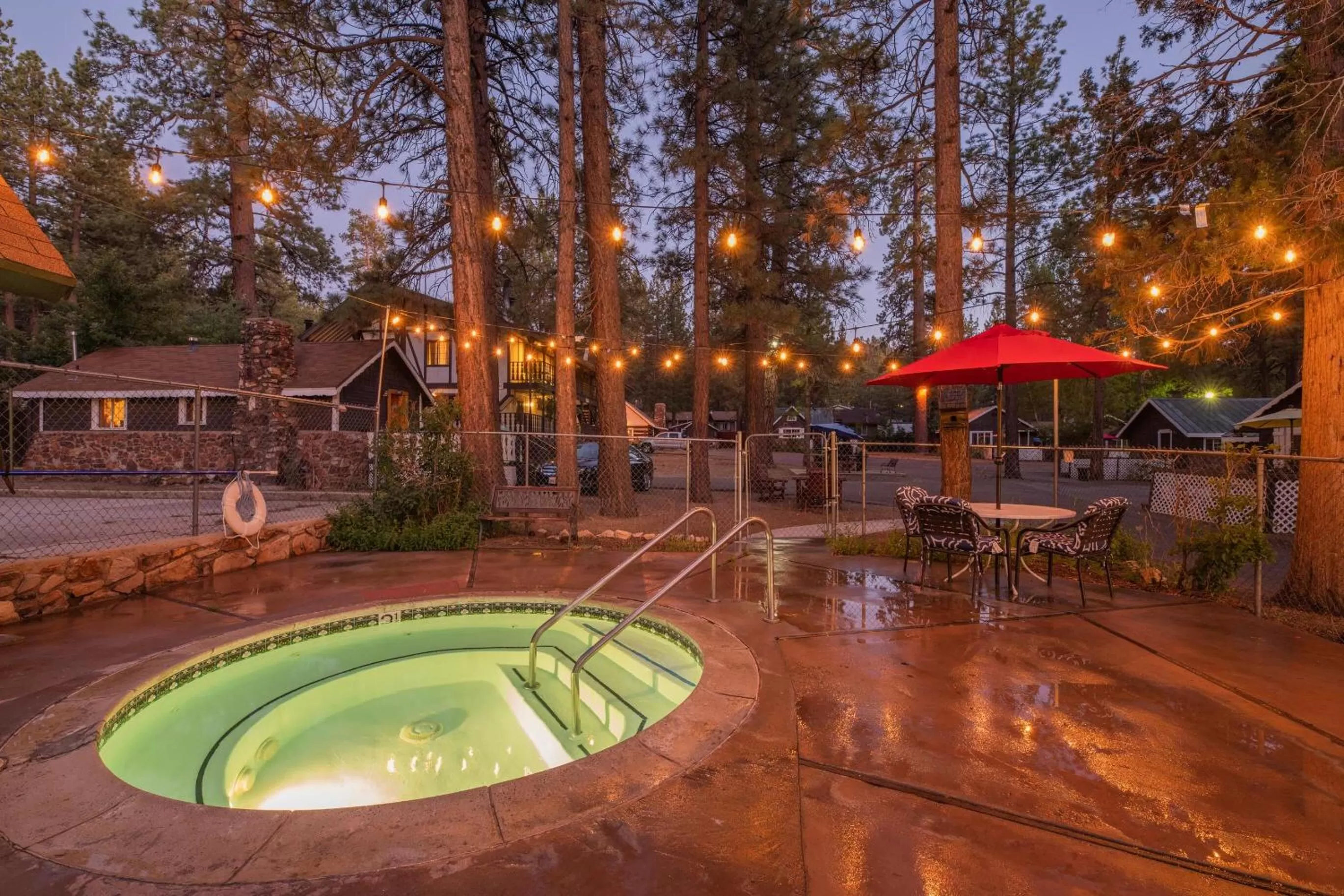 Hot Tub in Black Forest Lodge