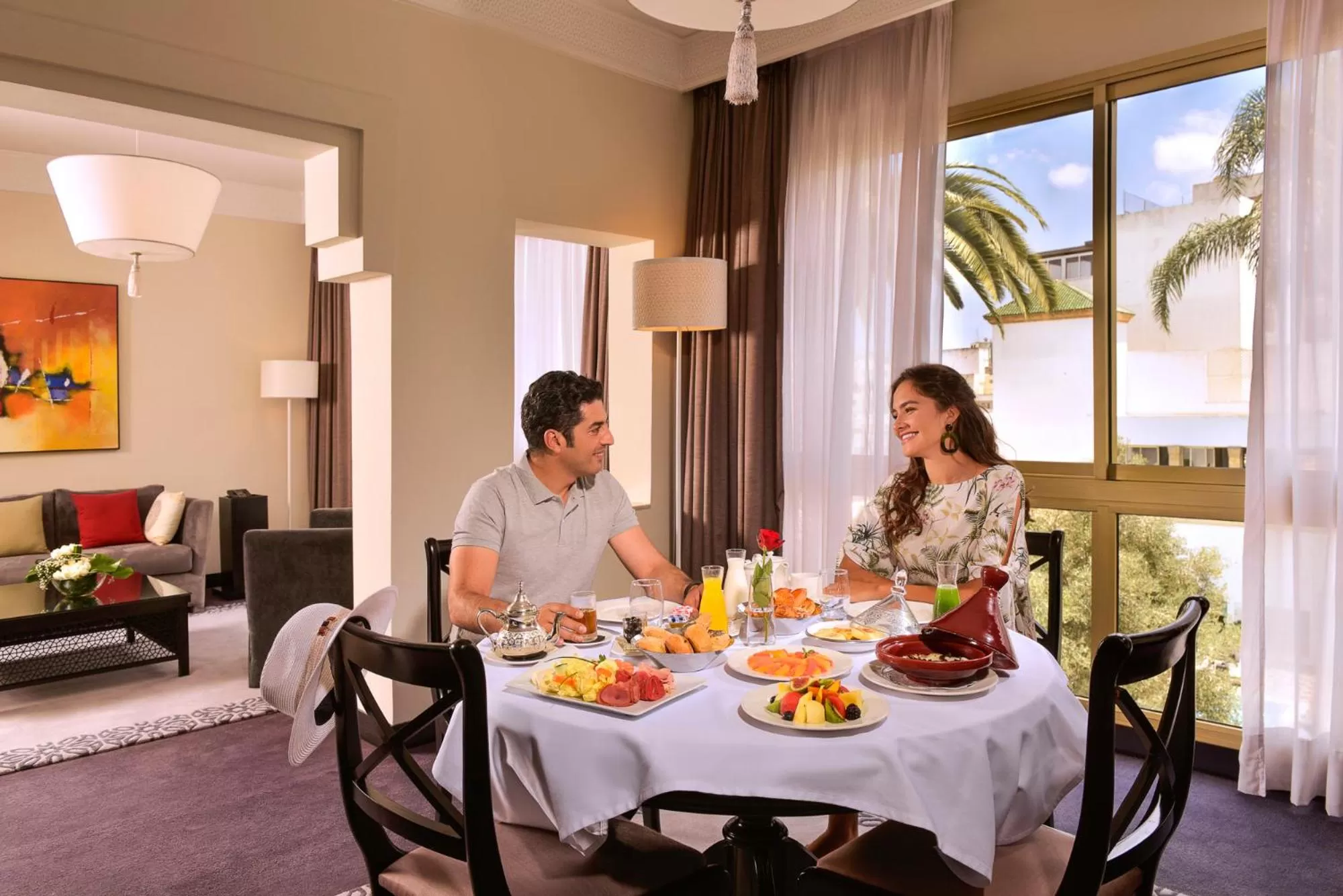 People in La Tour Hassan Palace