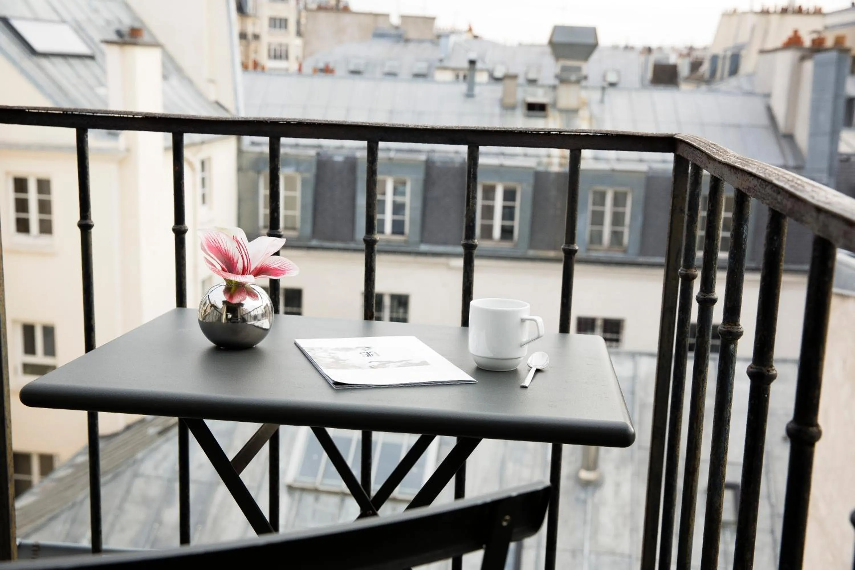 Balcony/Terrace in Hôtel Jacques de Molay - Fitness & Sauna