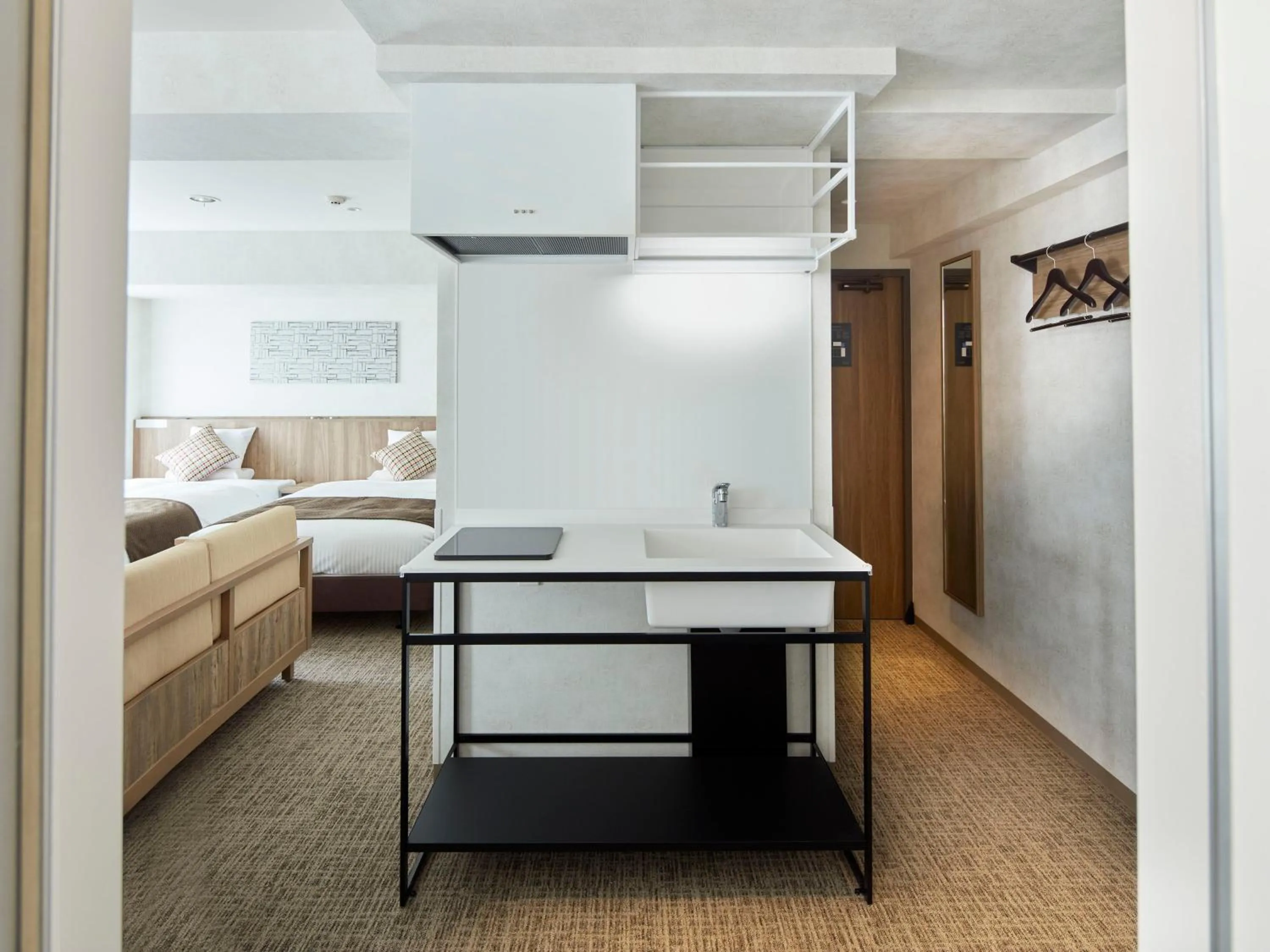 Kitchen or kitchenette, Bed in HOTEL MYSTAYS Kiyosumi Shirakawa