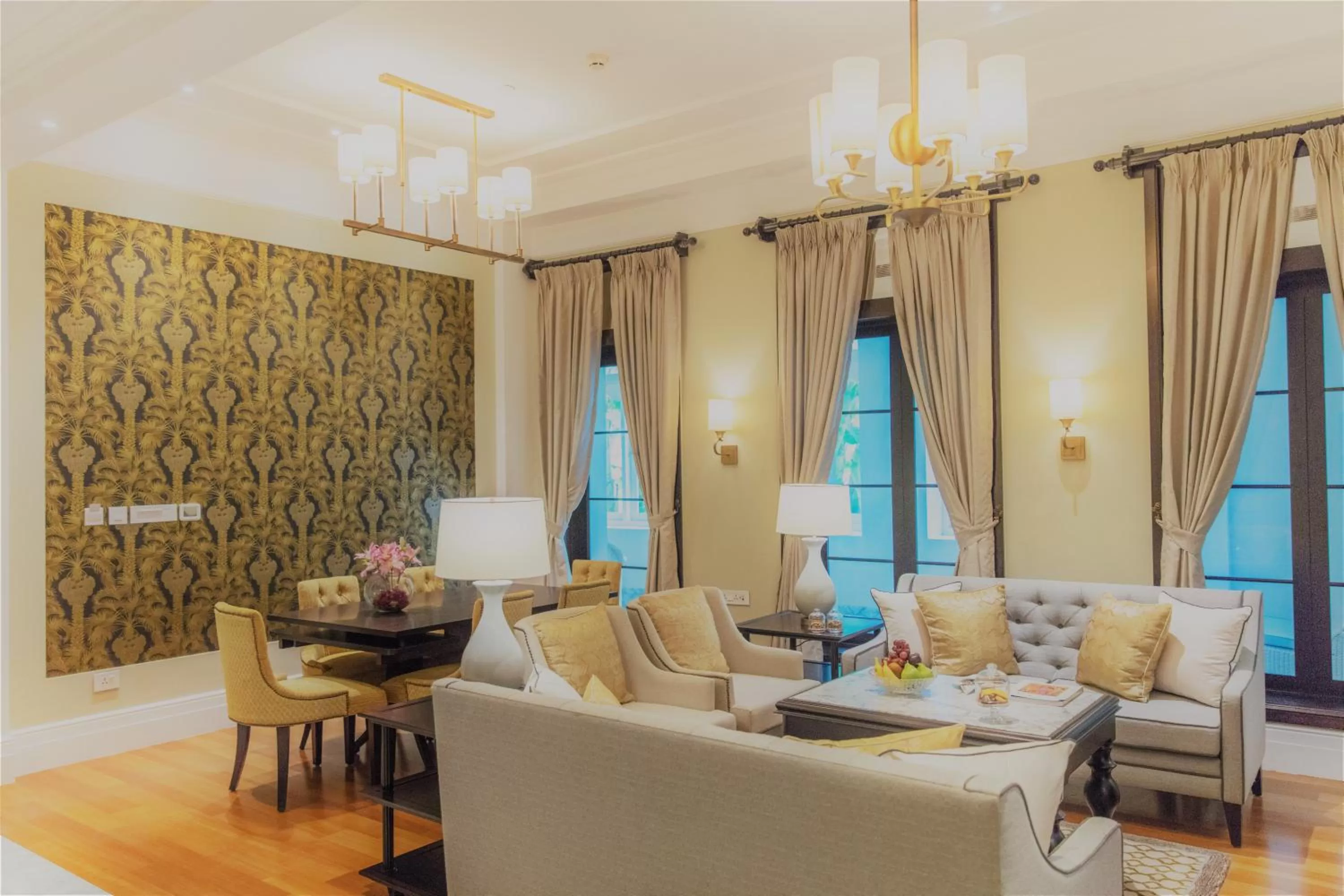 Living room in Taj Connemara, Chennai