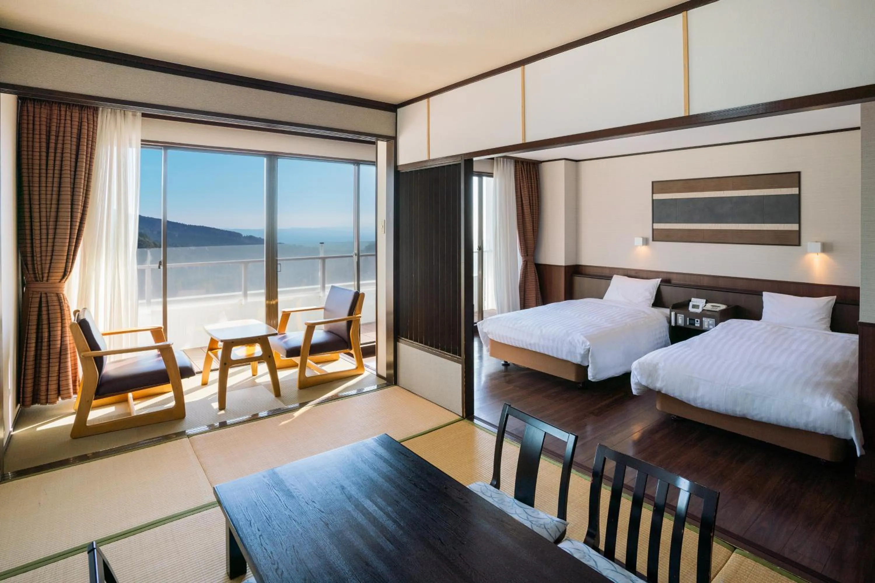 Photo of the whole room, Bed in Kirishima Kokusai Hotel