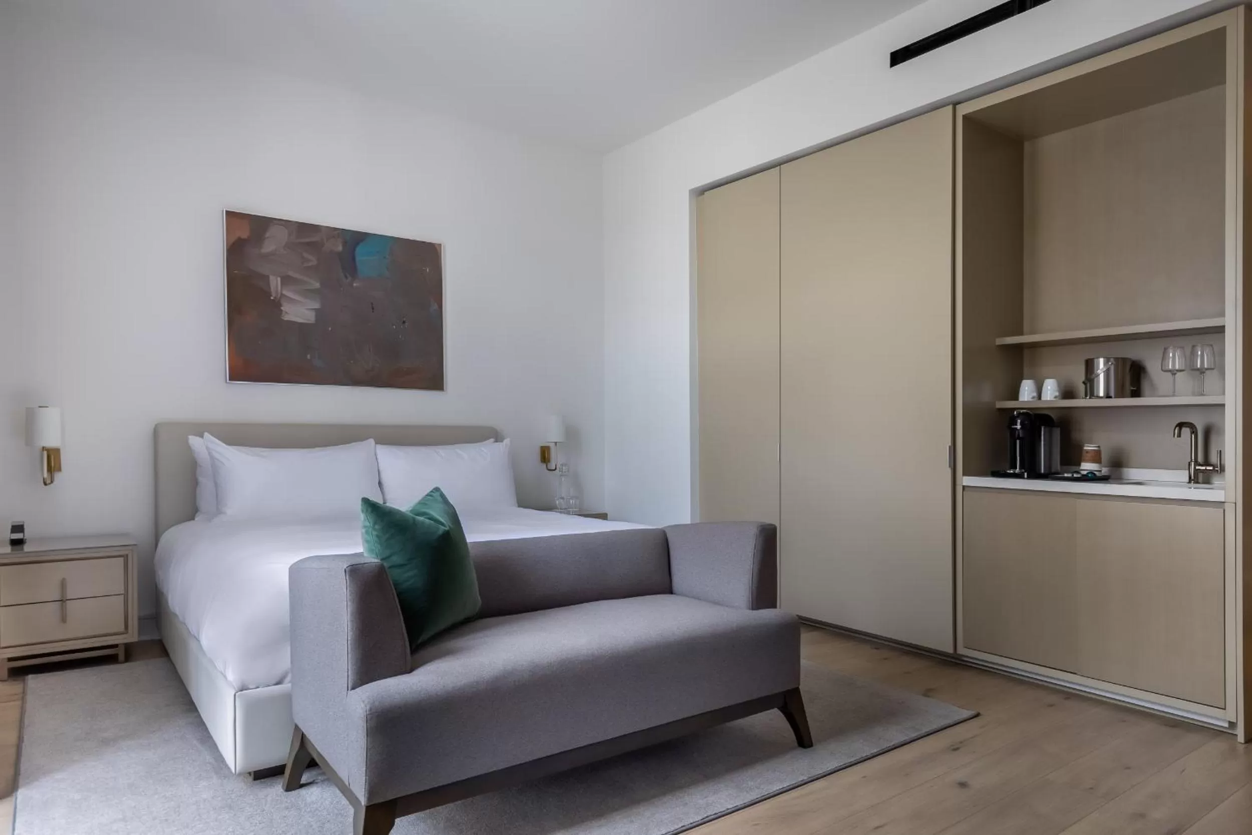 Bed in La Colombe d'Or Hotel