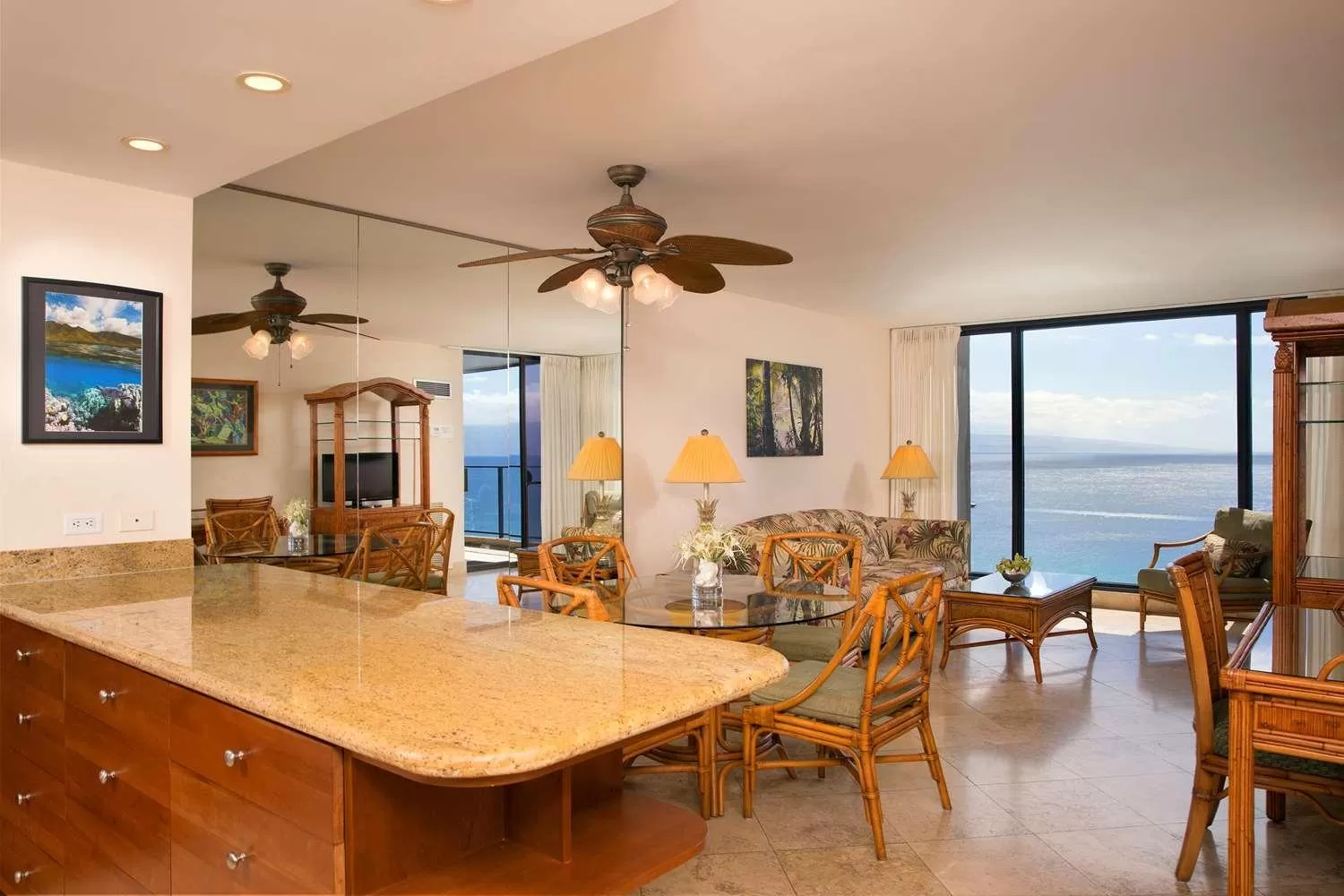 One-Bedroom with Two Baths and Ocean Front View in Aston Mahana at Kaanapali