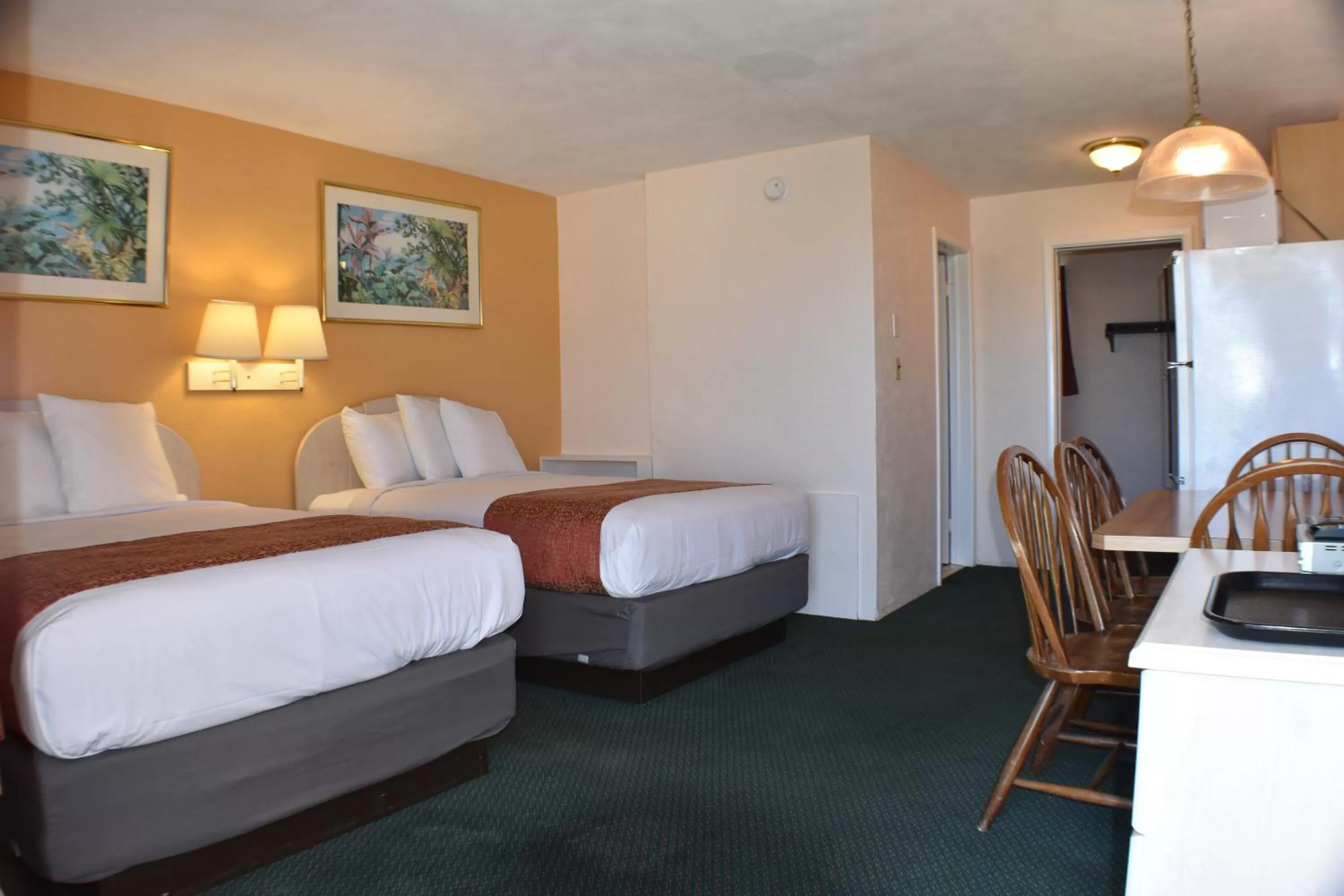 Bed in Blue Water Motel