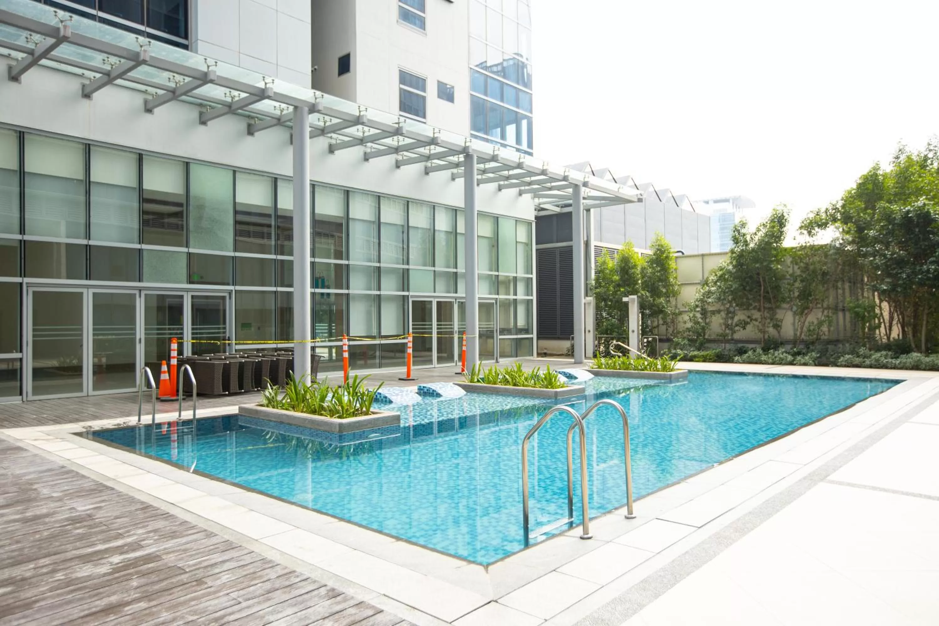 Pool view in 1BR Suite in Uptown BGC