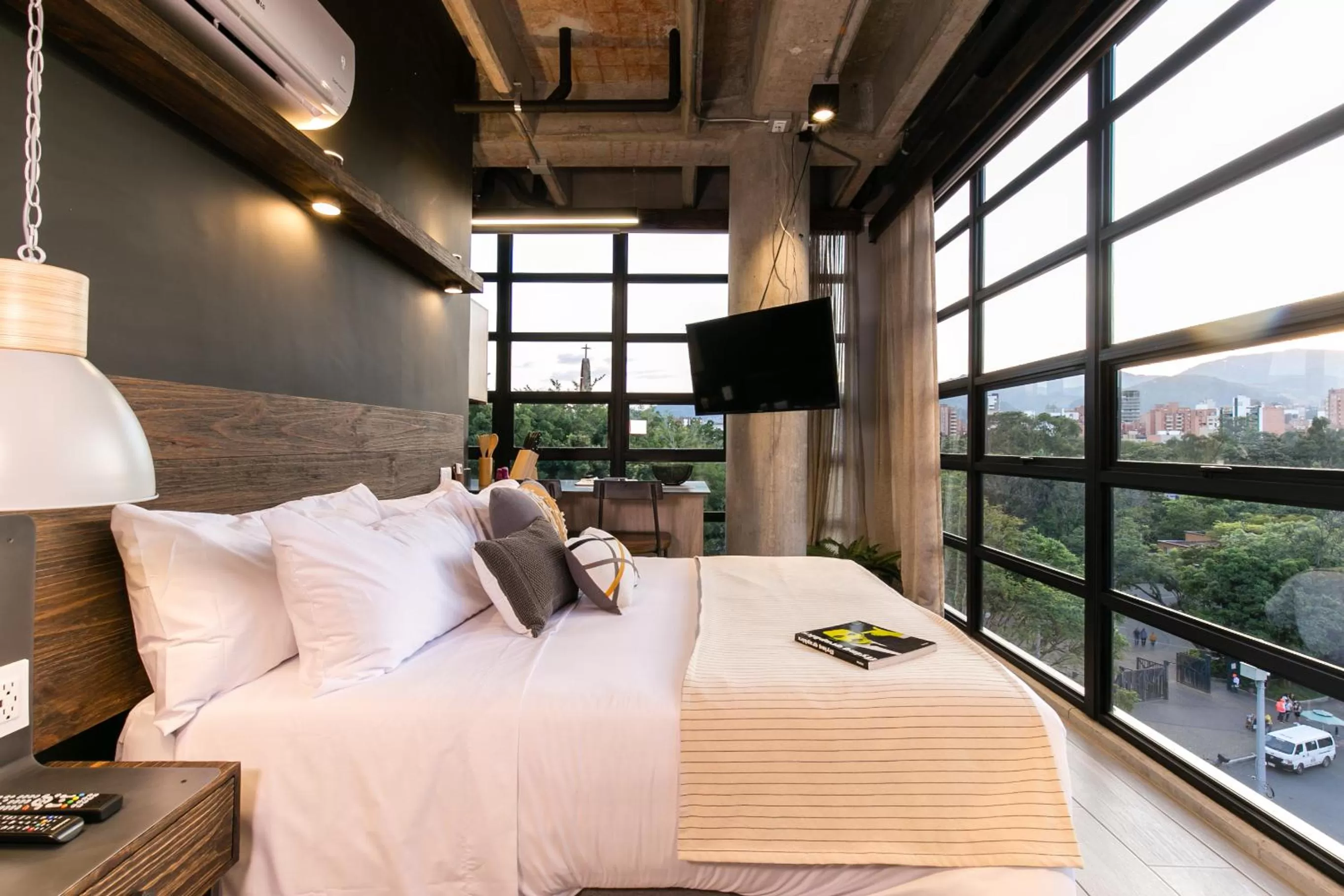 Bed in Factory Lofts Hotel