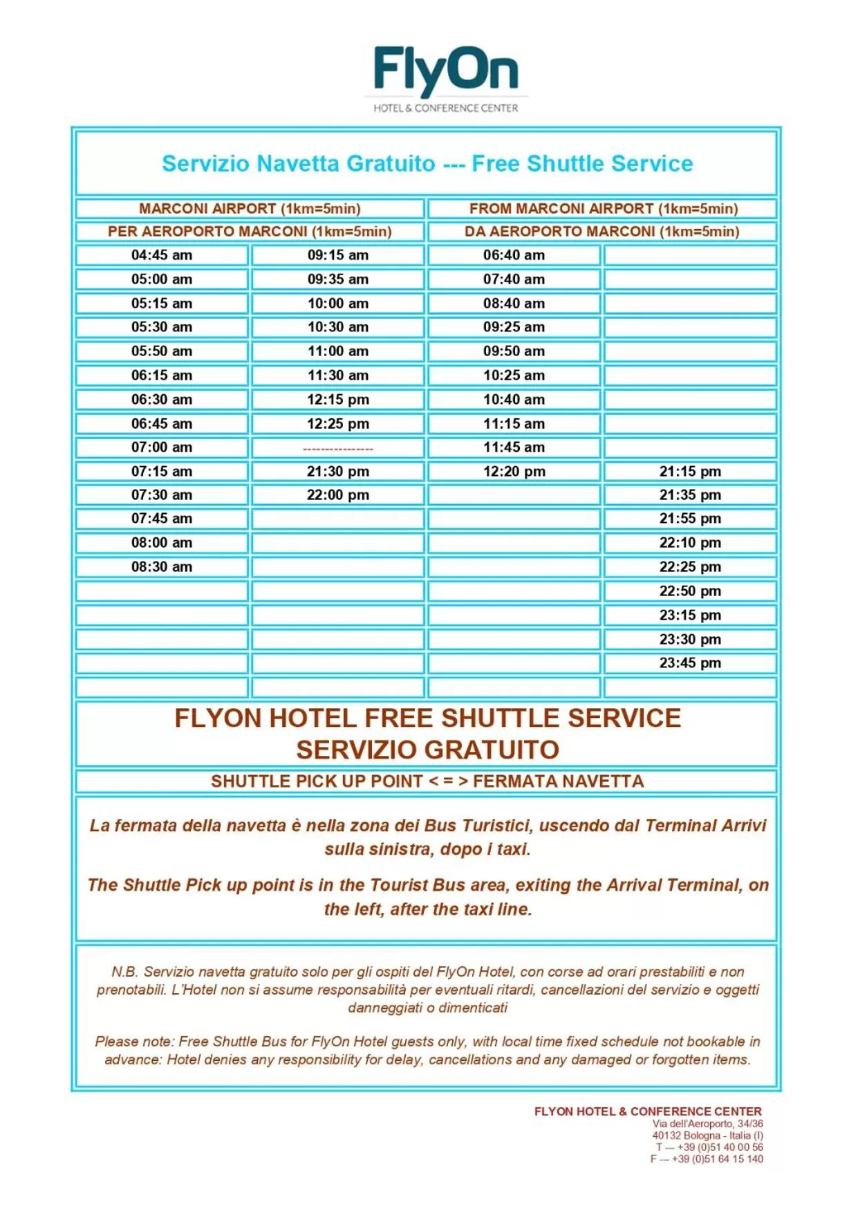 shuttle in FlyOn Hotel & Conference Center