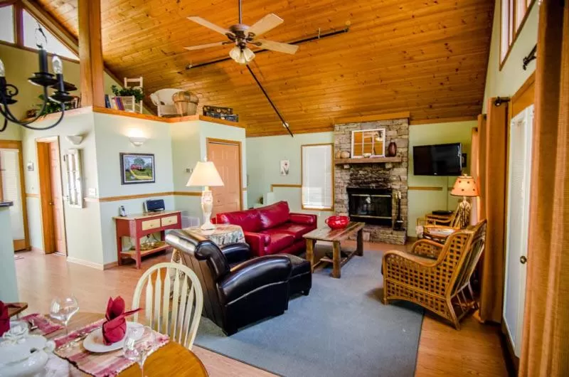 Living room, Seating Area in Asheville Cabins of Willow Winds
