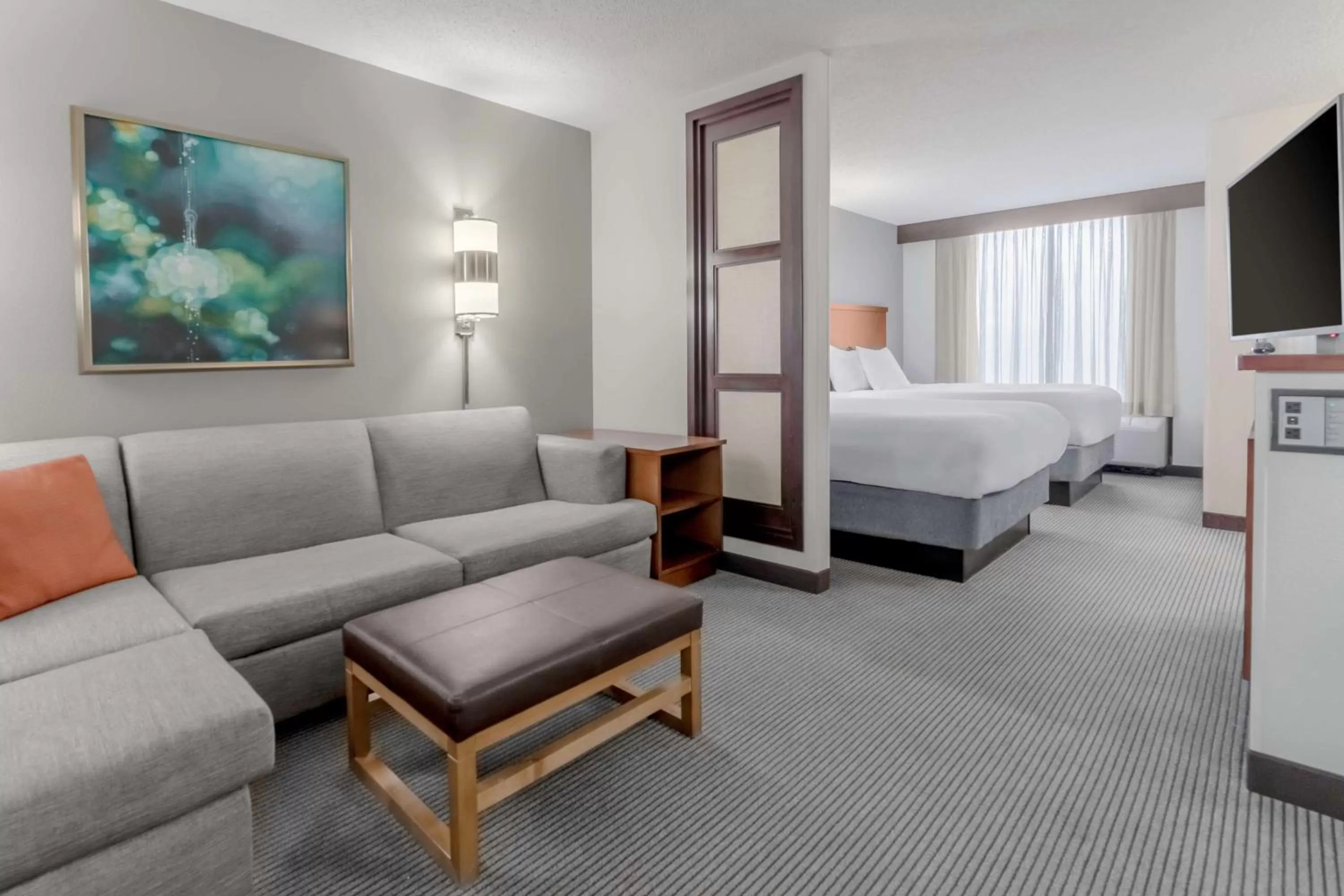 Photo of the whole room, Bed in Hyatt Place Charlotte Airport Billy Graham Parkway