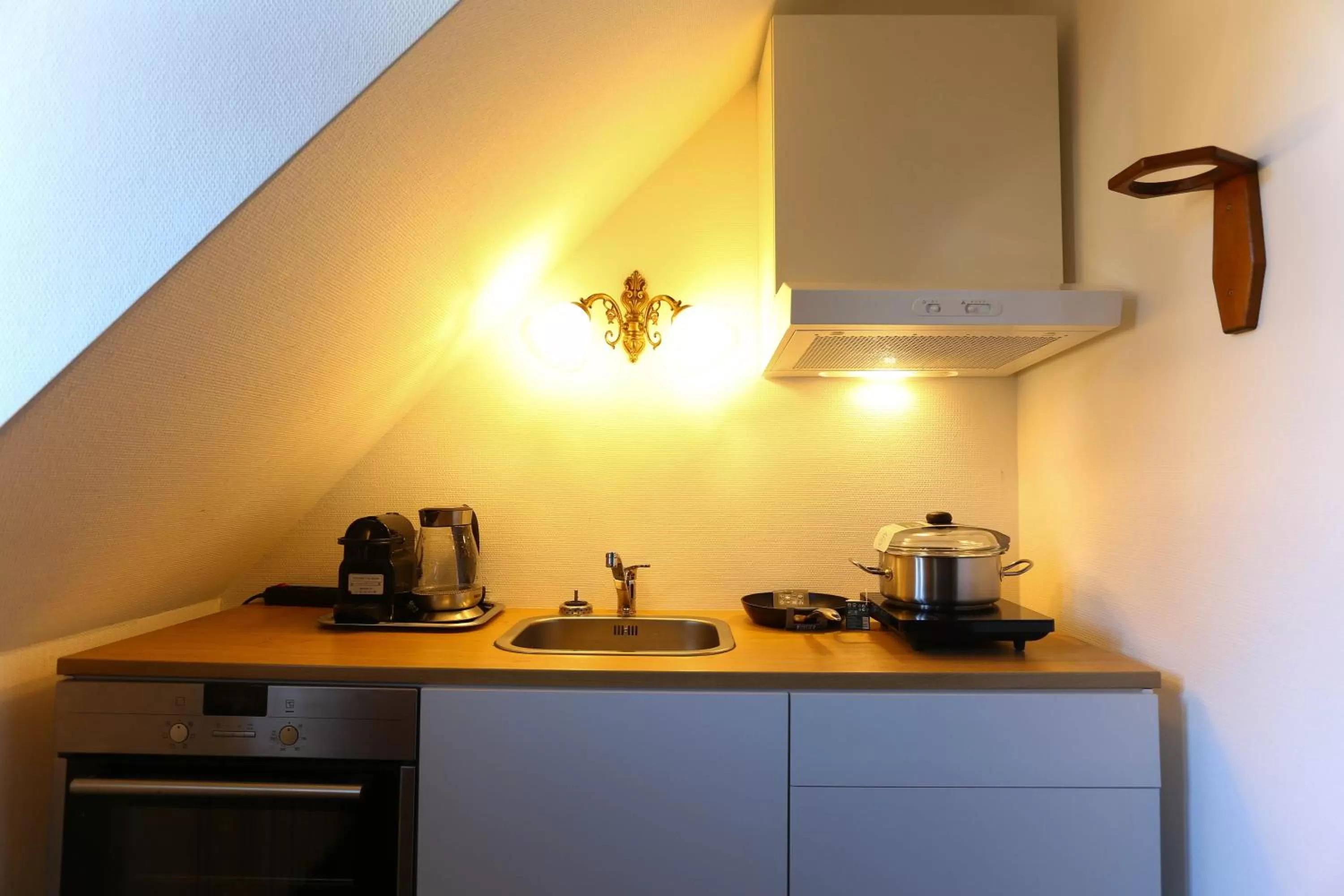 Kitchen or kitchenette in Parkhotel Forsthaus