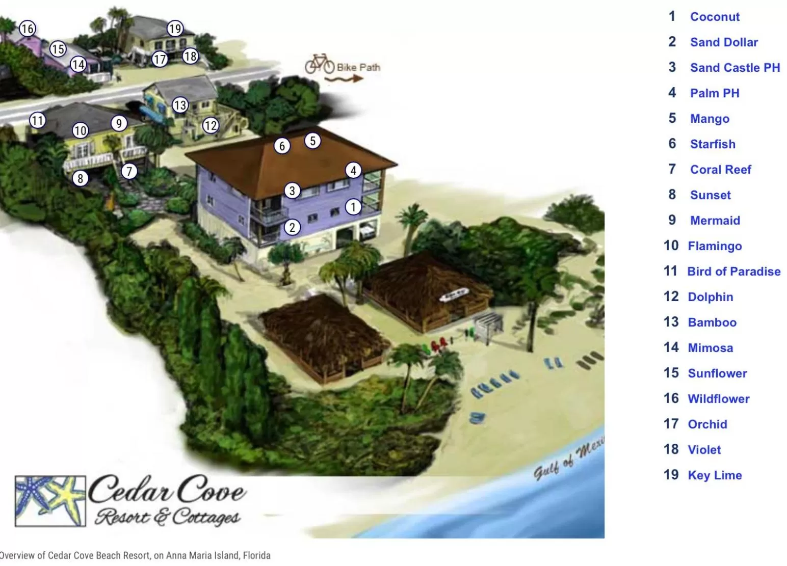 Location in Cedar Cove Resort & Cottages