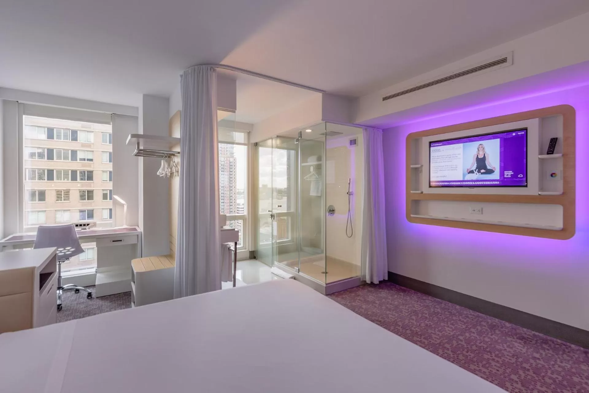 Shower, Bed in YOTEL New York Times Square