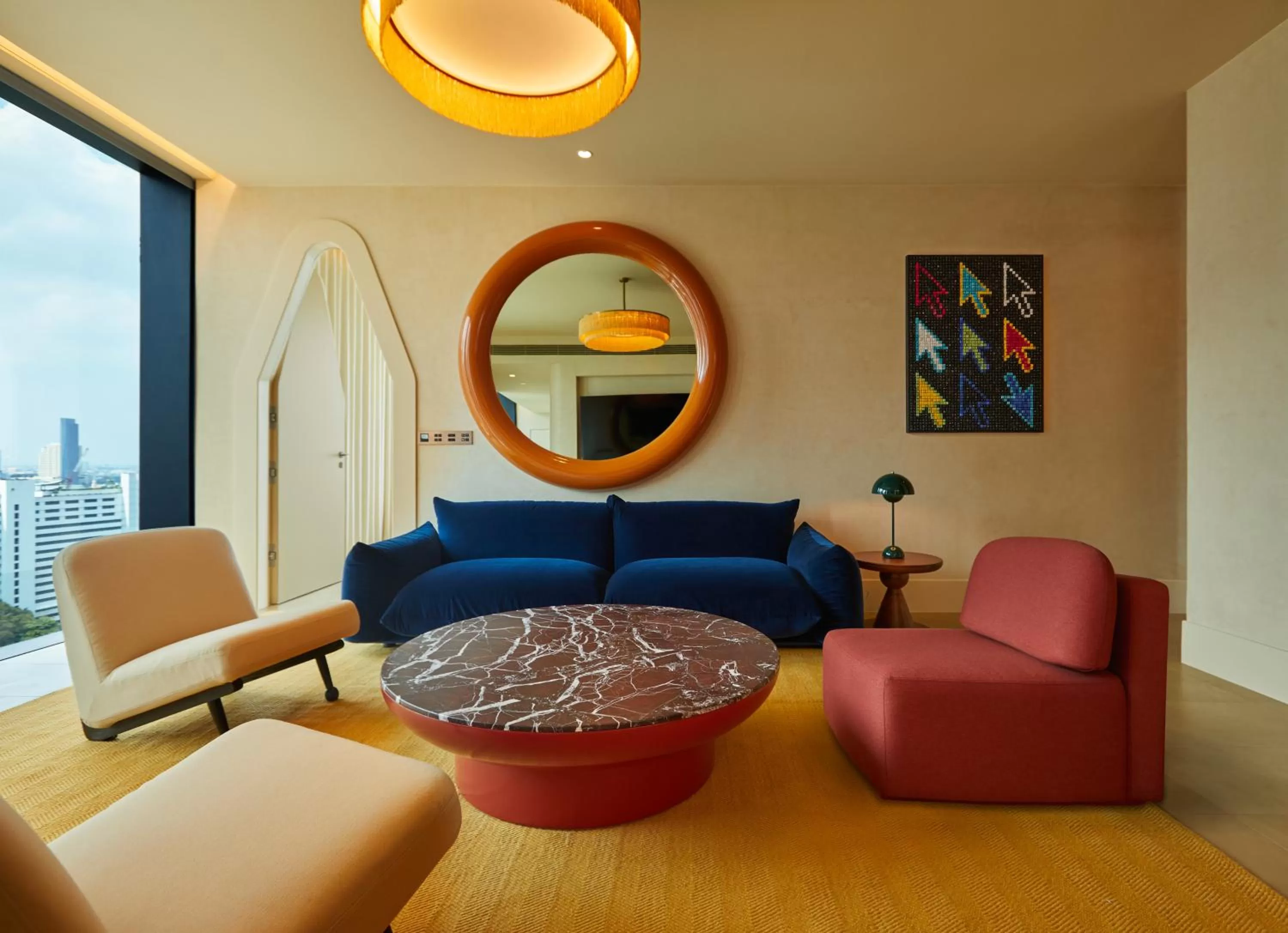 Living room in The Standard, Bangkok Mahanakhon