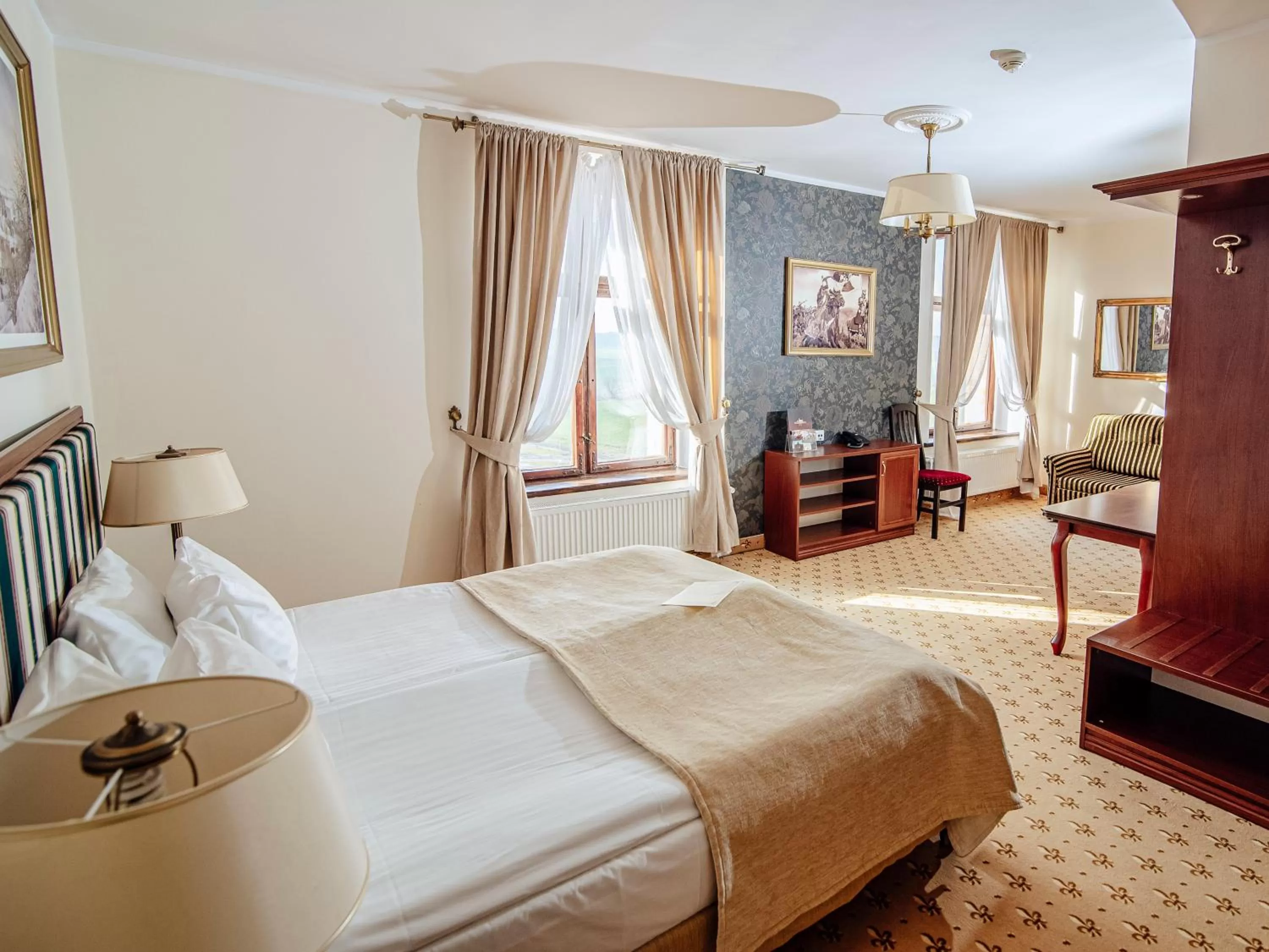 View (from property/room), Bed in Hotel Zamek Gniew