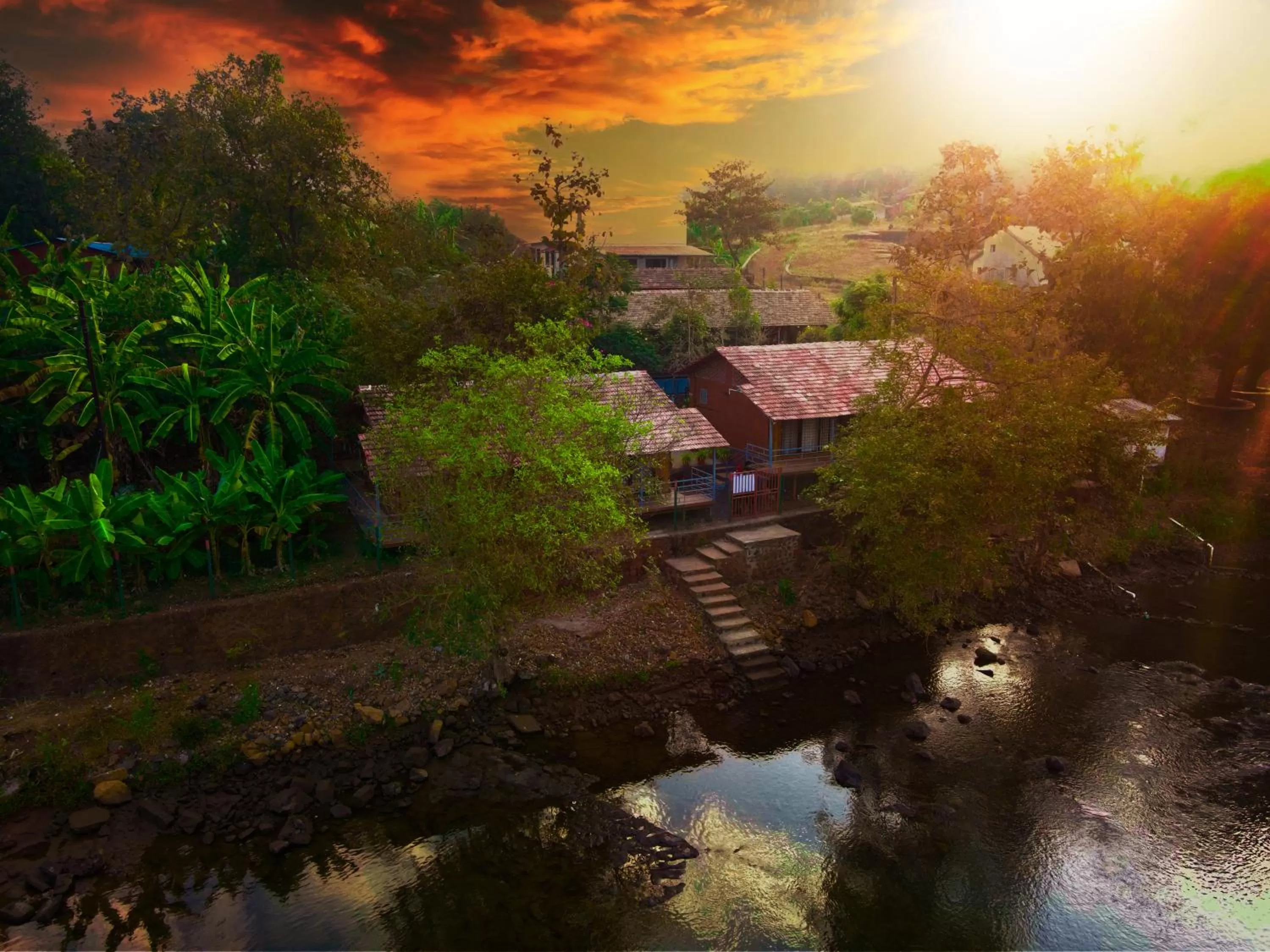 Bird's eye view in Saveda Farm & Cottages