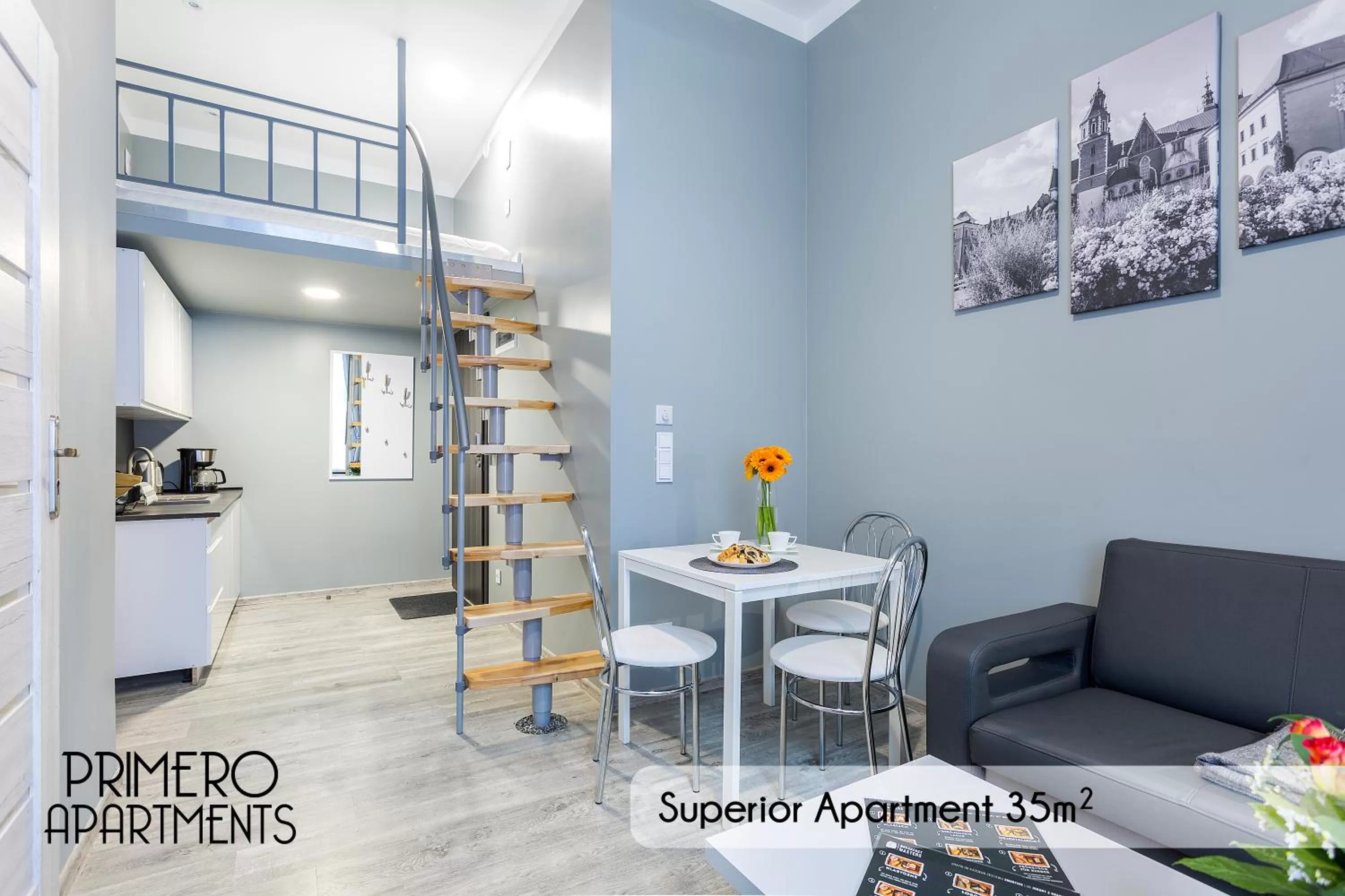 Living room, Dining Area in PRIMERO Elegant Apartments KRAKÓW Old Town