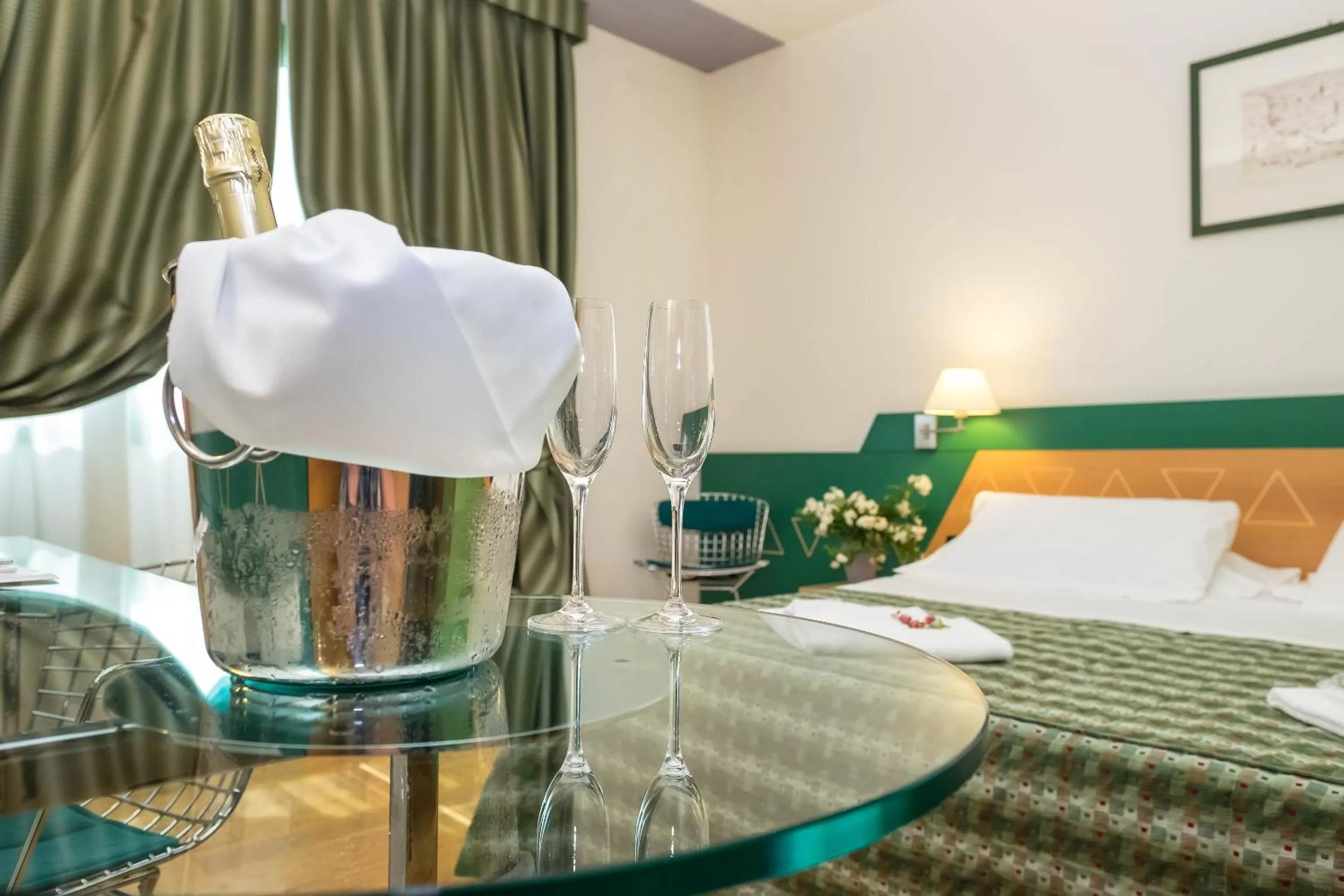 Decorative detail, Bed in West Point Airport Hotel